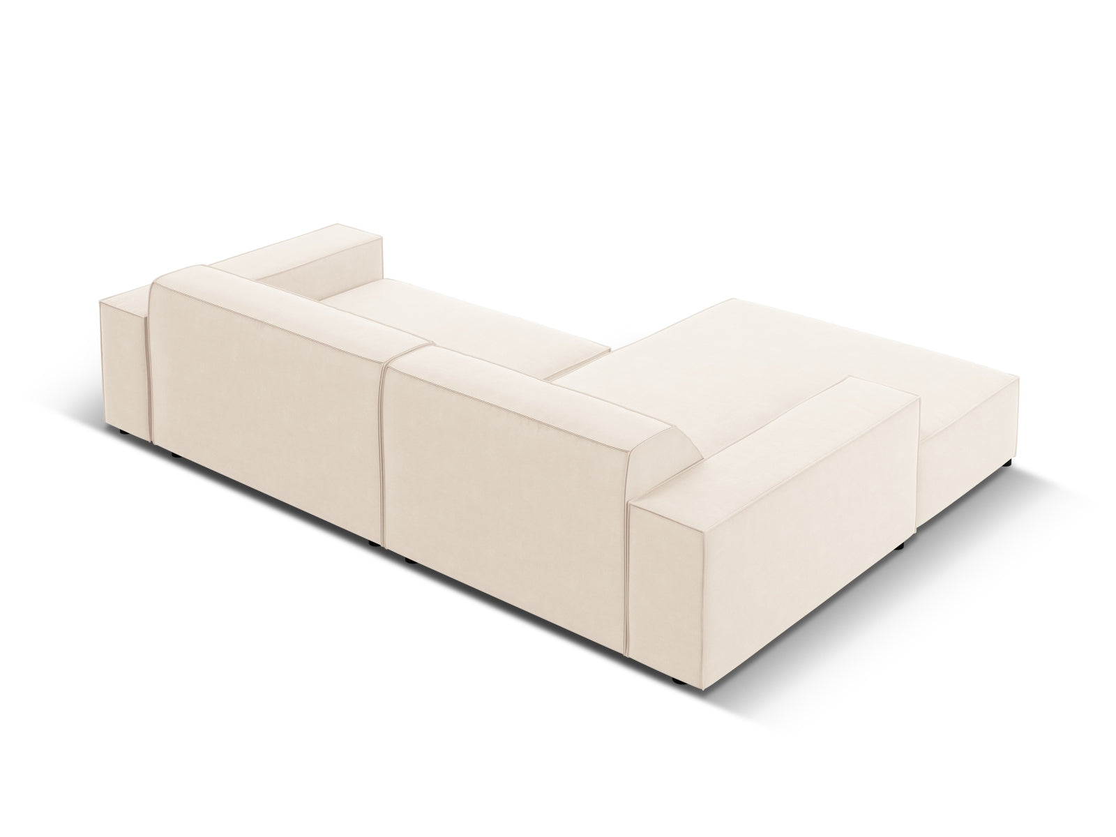 Elegantes, modulares Ecksofa Jodie in sanftem Beige, ideal für stilvolle Wohnräume. Linksseitiger 3-Sitzer von Micadoni.