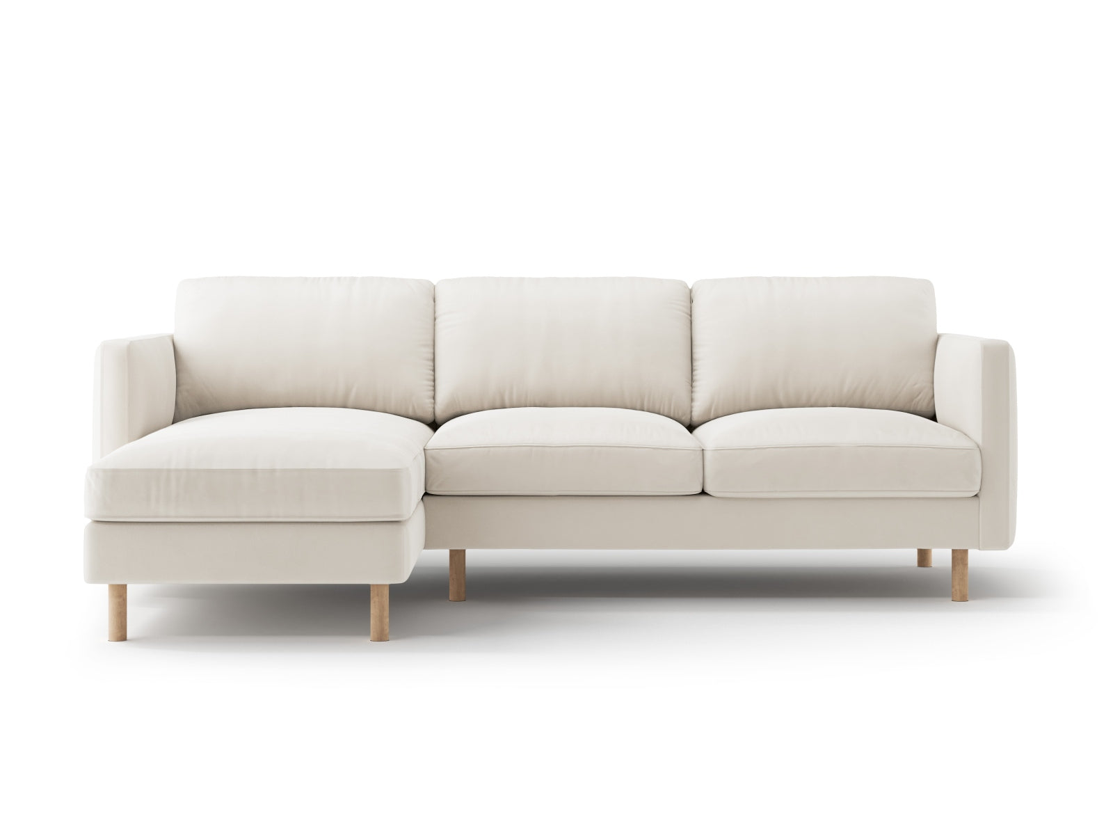 Eden Velour links Ecksofa 3 Sitzer in Beige präsentiert im Onlineshop von KAQTU Design AG. Ecksofa links ist von Micadoni
