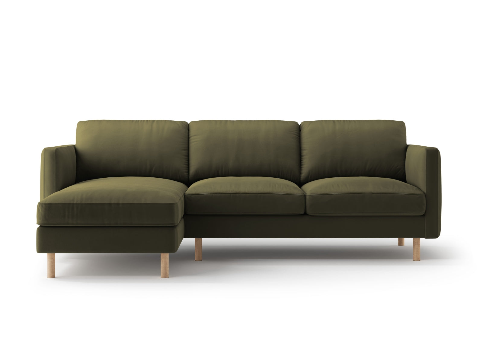 Eden Velour links Ecksofa 3 Sitzer in Moss Green Melange-Paris präsentiert im Onlineshop von KAQTU Design AG. L-Sofa links ist von Micadoni