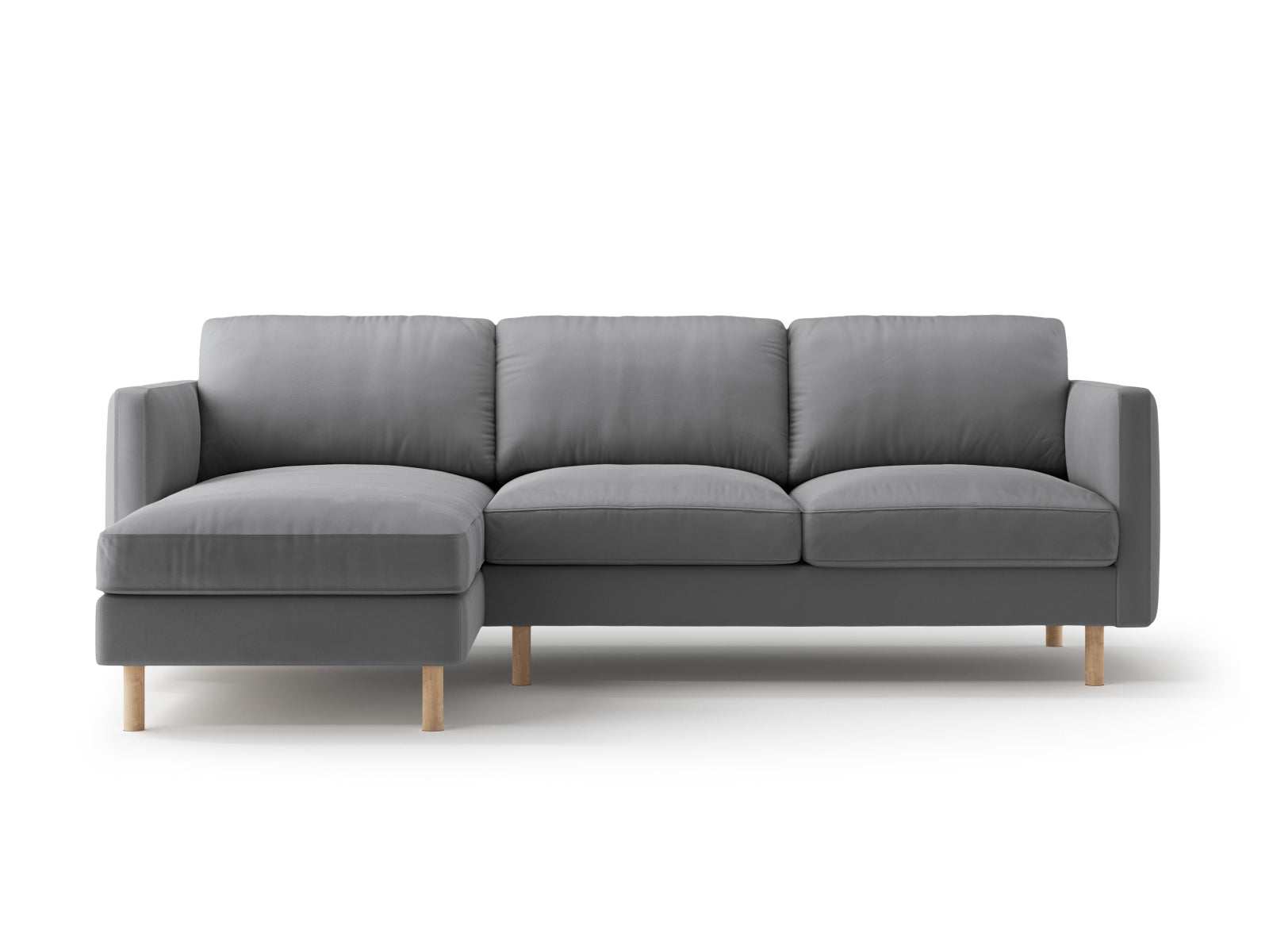 Eden Velour links Ecksofa 3 Sitzer in Grey-Paris präsentiert im Onlineshop von KAQTU Design AG. L-Sofa links ist von Micadoni