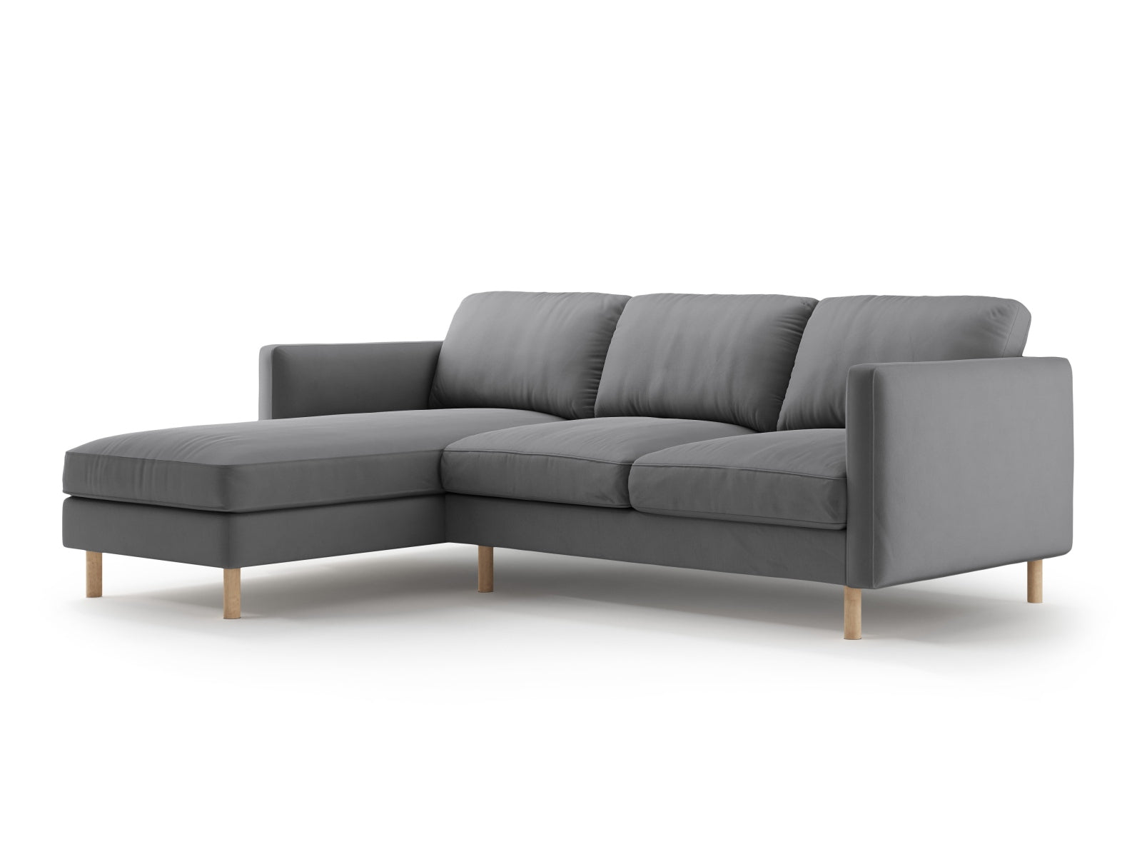 Entdecken Sie das Eden Velour links Ecksofa 3 Sitzer von Micadoni: Hochwertiges Velours, modernes Design und optimaler Komfort für Ihr Zuhause.