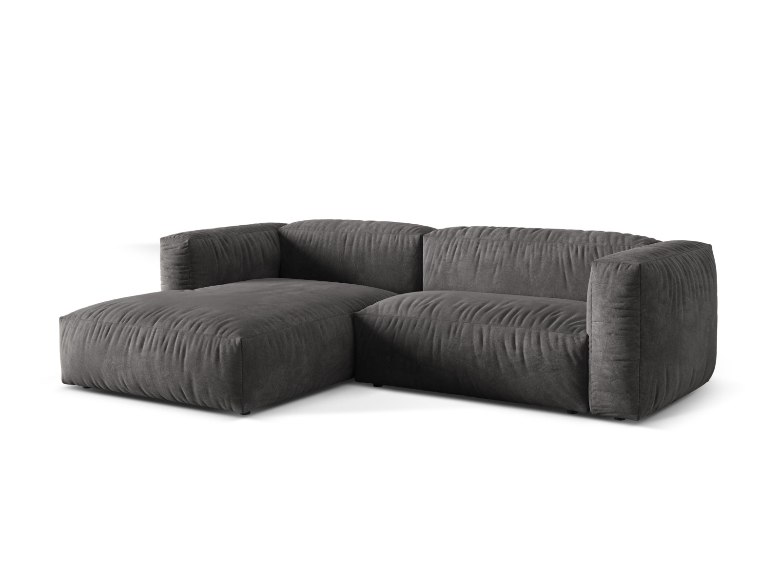 Elegantes, modulares Ecksofa Martina in Grau, ideal für stilvolle Wohnräume. Linksseitiger 2-Sitzer von Micadoni, perfekt für Entspannung.