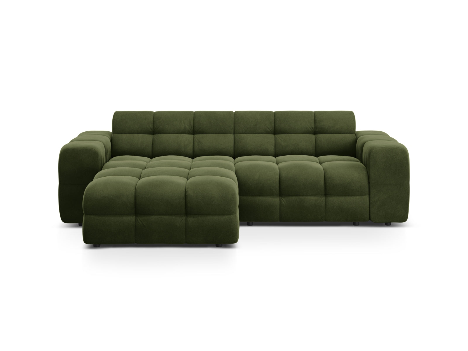 Kendal Velour links Ecksofa 4 Sitzer in Army Green präsentiert im Onlineshop von KAQTU Design AG. Ecksofa links ist von Micadoni