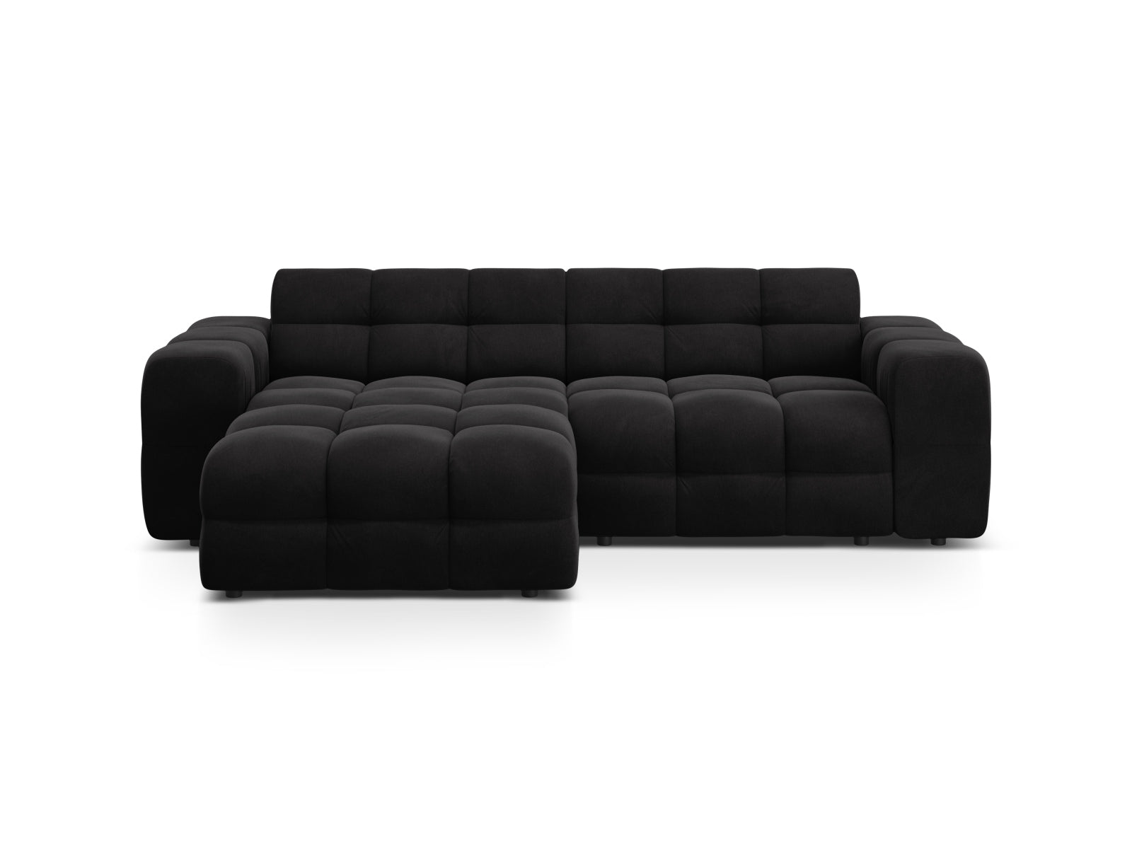 Kendal Velour links Ecksofa 4 Sitzer in Black präsentiert im Onlineshop von KAQTU Design AG. Ecksofa links ist von Micadoni