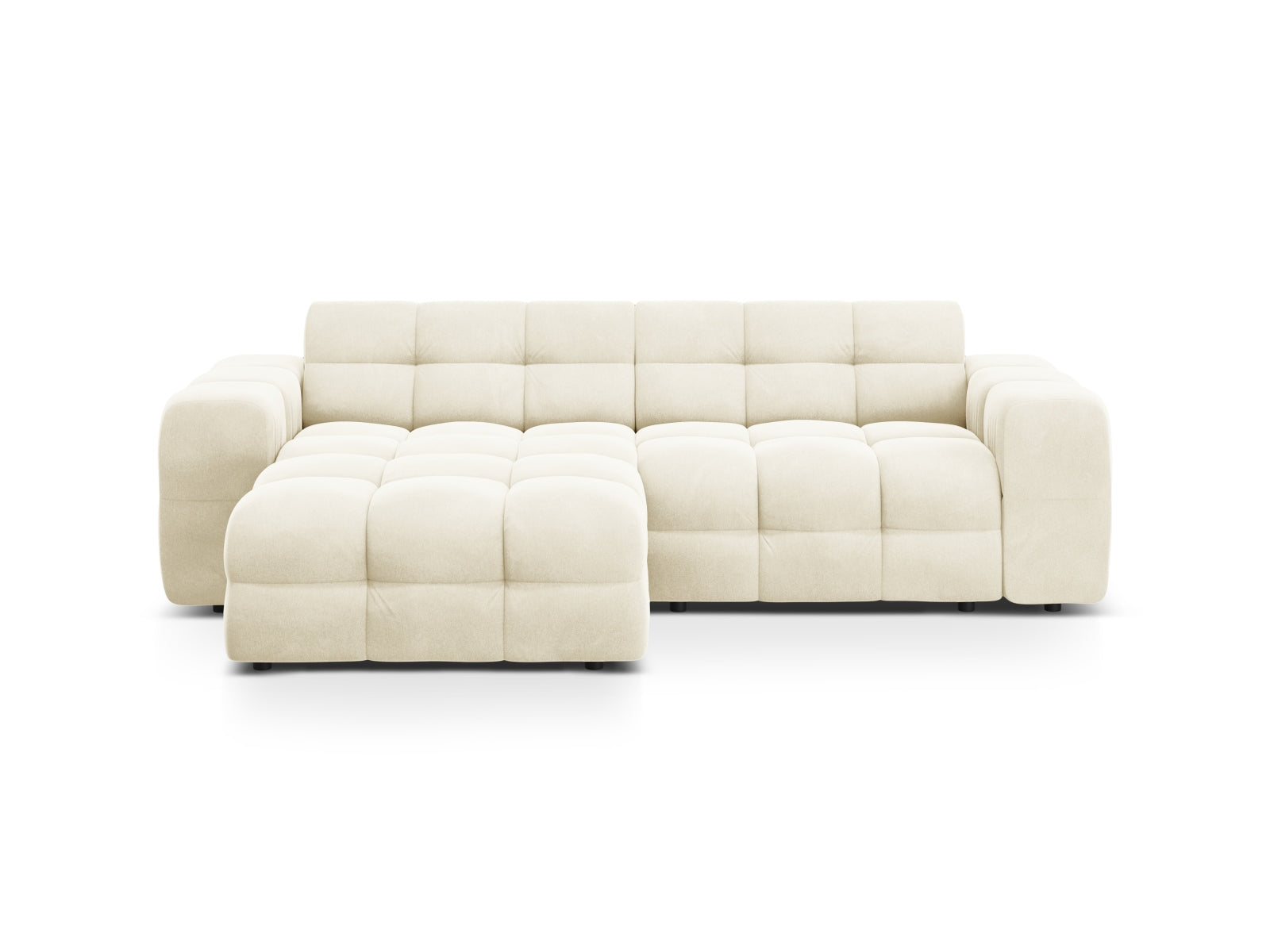 Kendal Velour links Ecksofa 4 Sitzer in Ivory-Magic Velvet präsentiert im Onlineshop von KAQTU Design AG. L-Sofa links ist von Micadoni