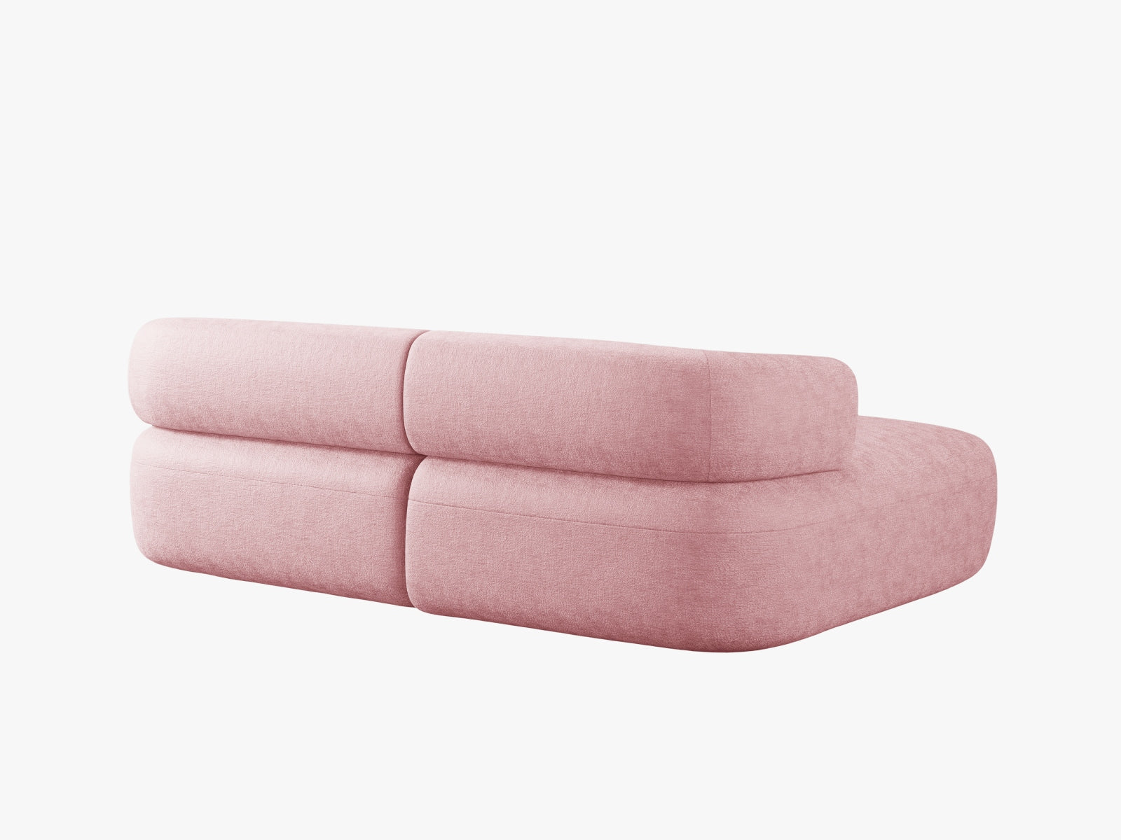 Elegantes 5-Sitzer Ecksofa Jenny links in zartem Rosé, perfekt für stilvolle Wohnzimmer und gemütliche Abende, erhältlich bei Micadoni.