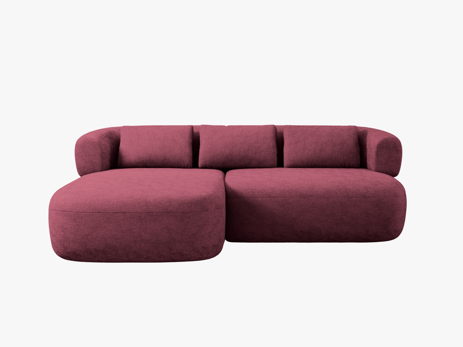 Elegantes 5-Sitzer Jenny Ecksofa links von Micadoni in Cherrywood, ideal für gemütliche Stunden und einladende Wohnräume.