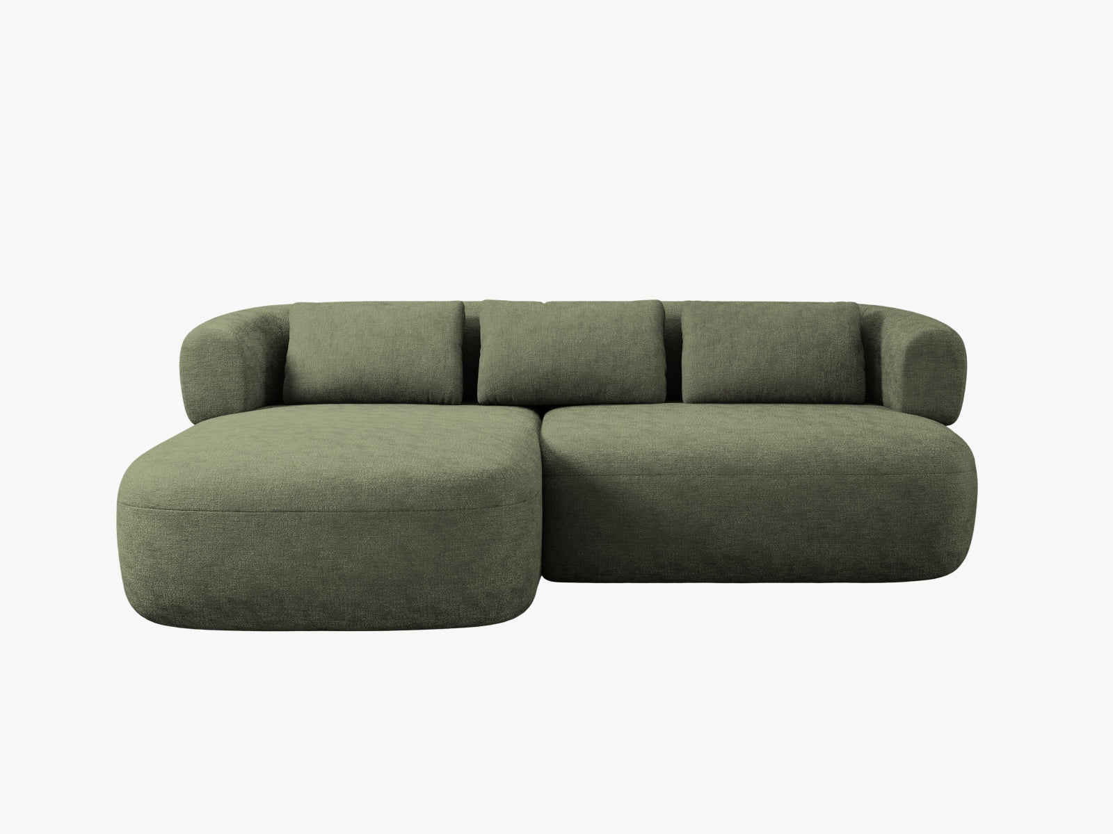Stylisches 5-Sitzer Ecksofa Jenny von Micadoni, linksseitig, in lebhaftem Grün, ideal für stilvolle Wohnräume und entspannte Stunden.