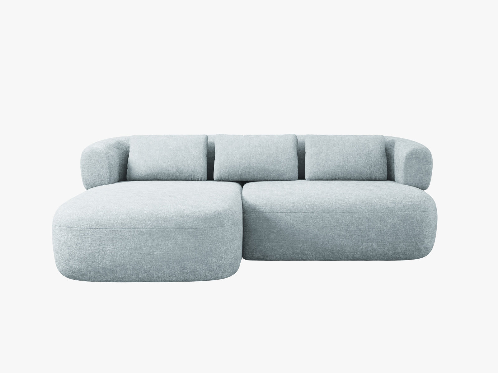 Modernes, hellblaues 5-Sitzer Ecksofa Jenny von Micadoni, ideal für gemütliche Abende und stilvolle Einrichtungsideen.