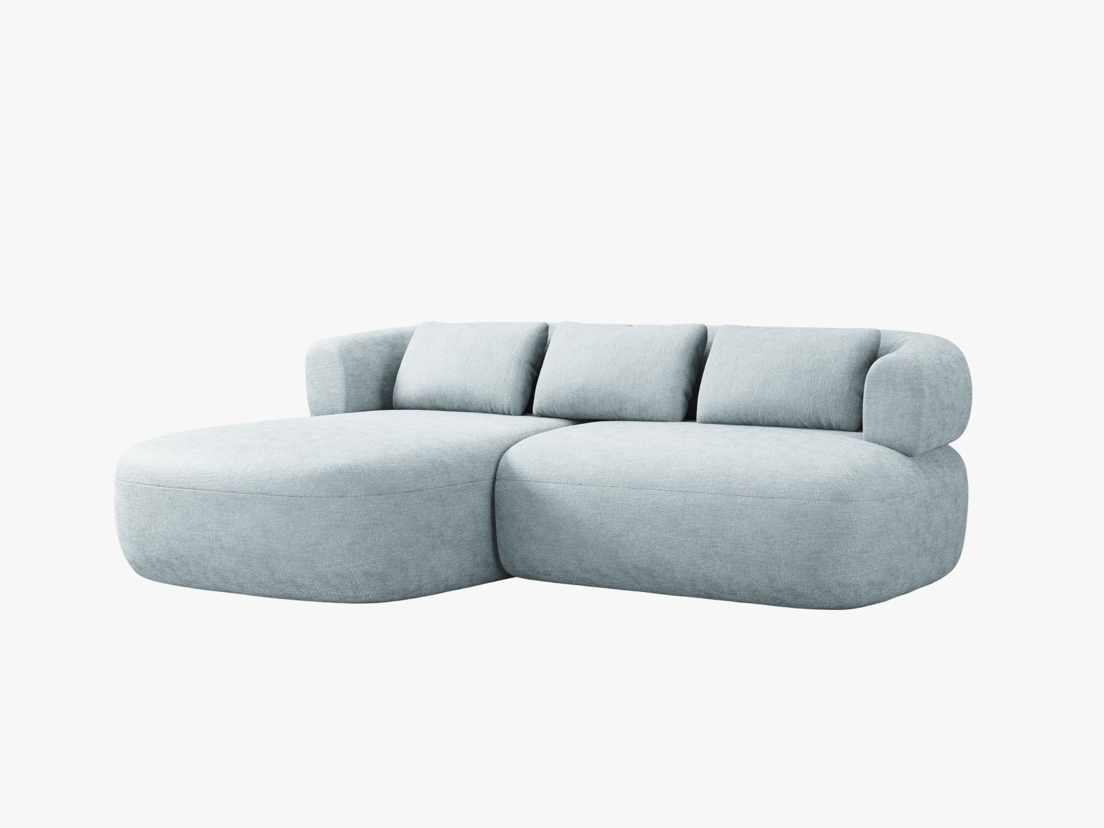Elegantes, hellblaues 5-Sitzer Ecksofa Jenny von Micadoni, perfekt für entspannte Stunden und geschmackvolle Wohnräume.