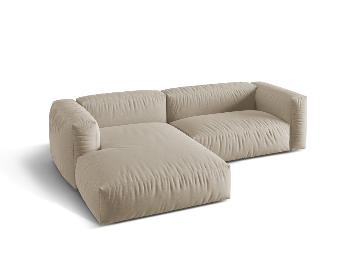 Martina Modulares Ecksofa links 2 Sitzer in Light Beige-Boston präsentiert im Onlineshop von KAQTU Design AG. L-Sofa links ist von Micadoni