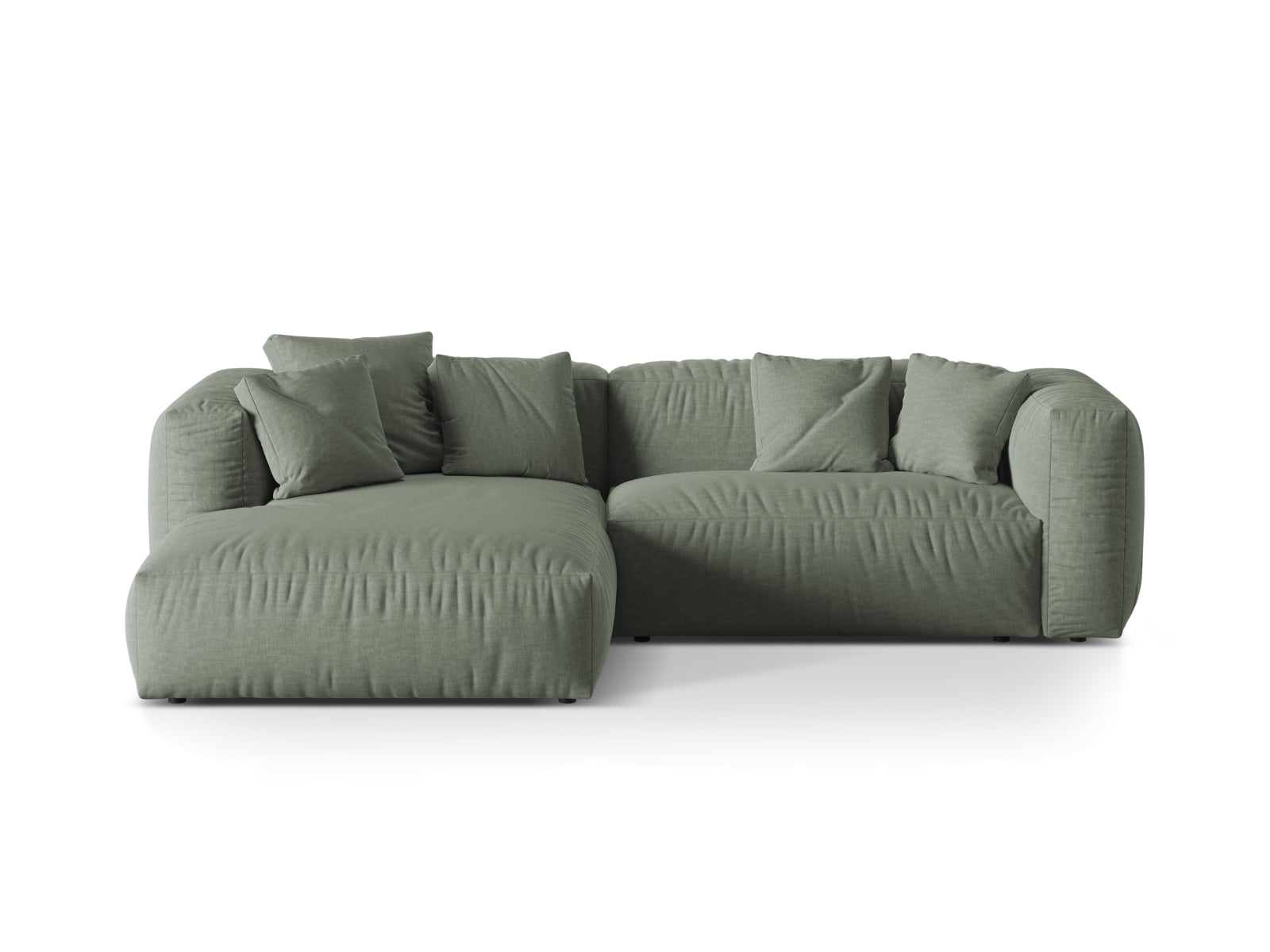 Martina Modulares Ecksofa links 2 Sitzer in Moss Green-Boston präsentiert im Onlineshop von KAQTU Design AG. L-Sofa links ist von Micadoni