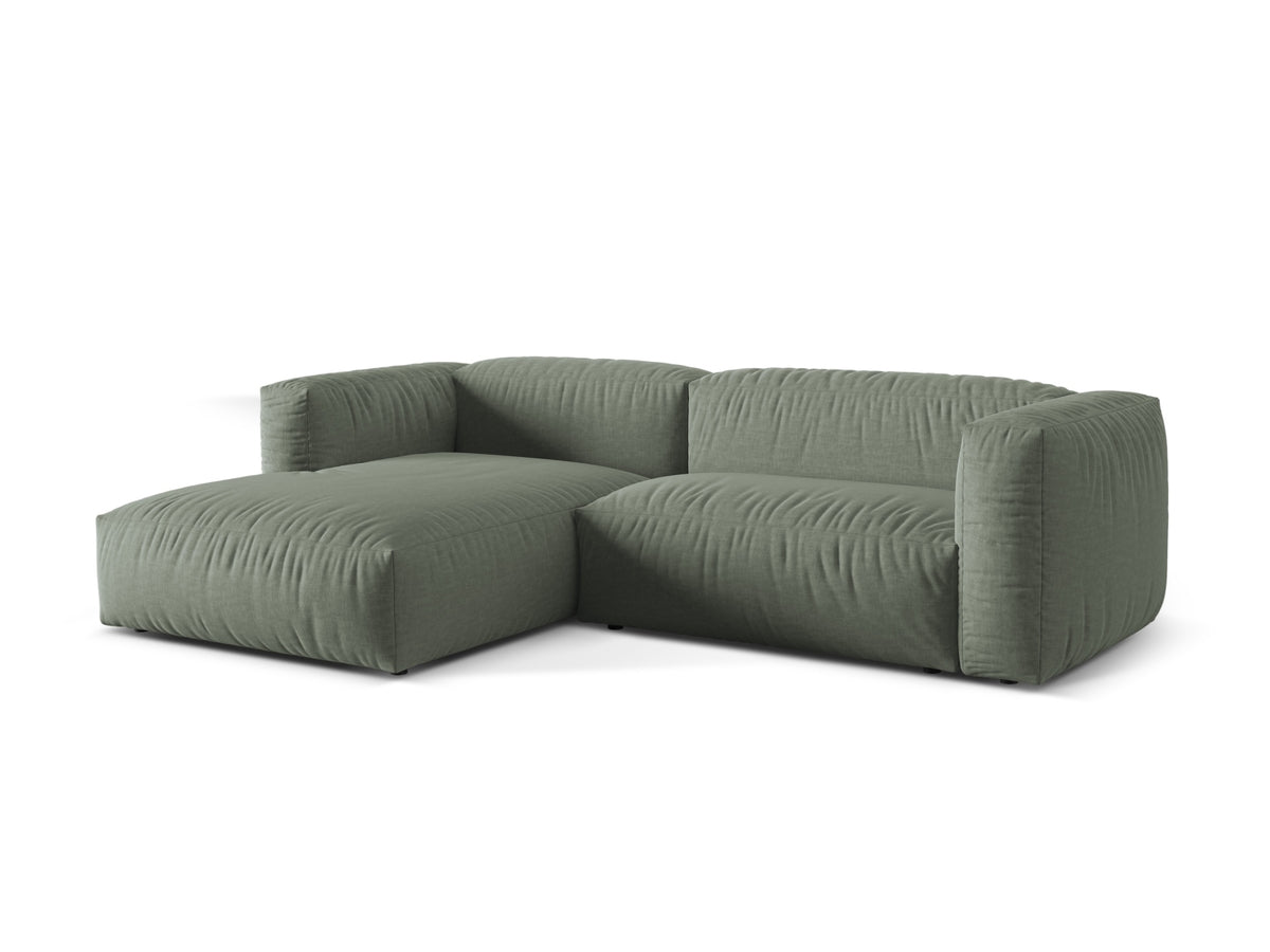 Martina Modulares Ecksofa links 2 Sitzer in Moss Green-Boston präsentiert im Onlineshop von KAQTU Design AG. L-Sofa links ist von Micadoni