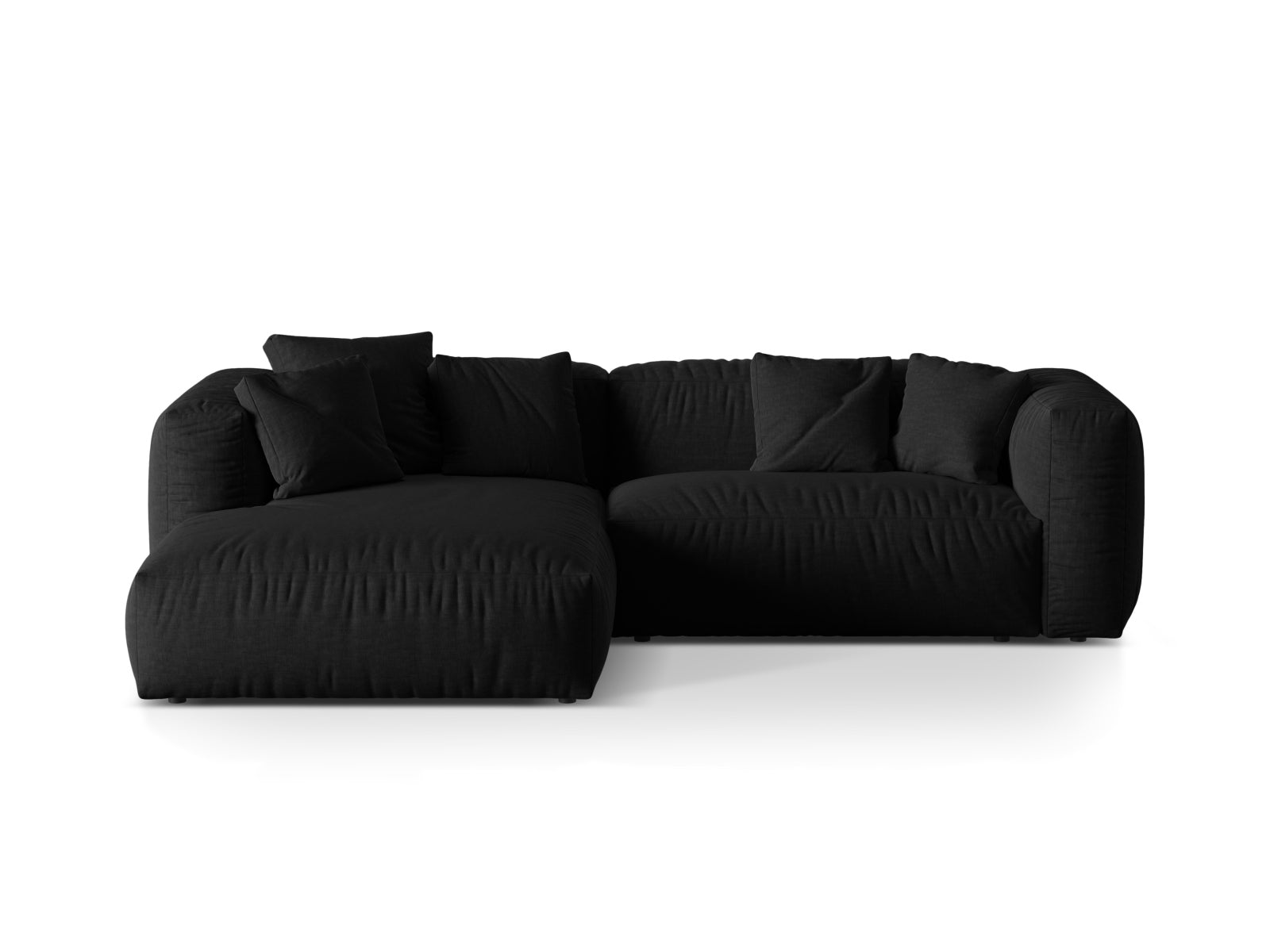 Martina Modulares Ecksofa links 2 Sitzer in Black-Boston präsentiert im Onlineshop von KAQTU Design AG. L-Sofa links ist von Micadoni