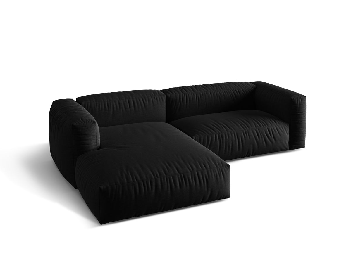Martina Modulares Ecksofa links 2 Sitzer in Black-Boston präsentiert im Onlineshop von KAQTU Design AG. L-Sofa links ist von Micadoni