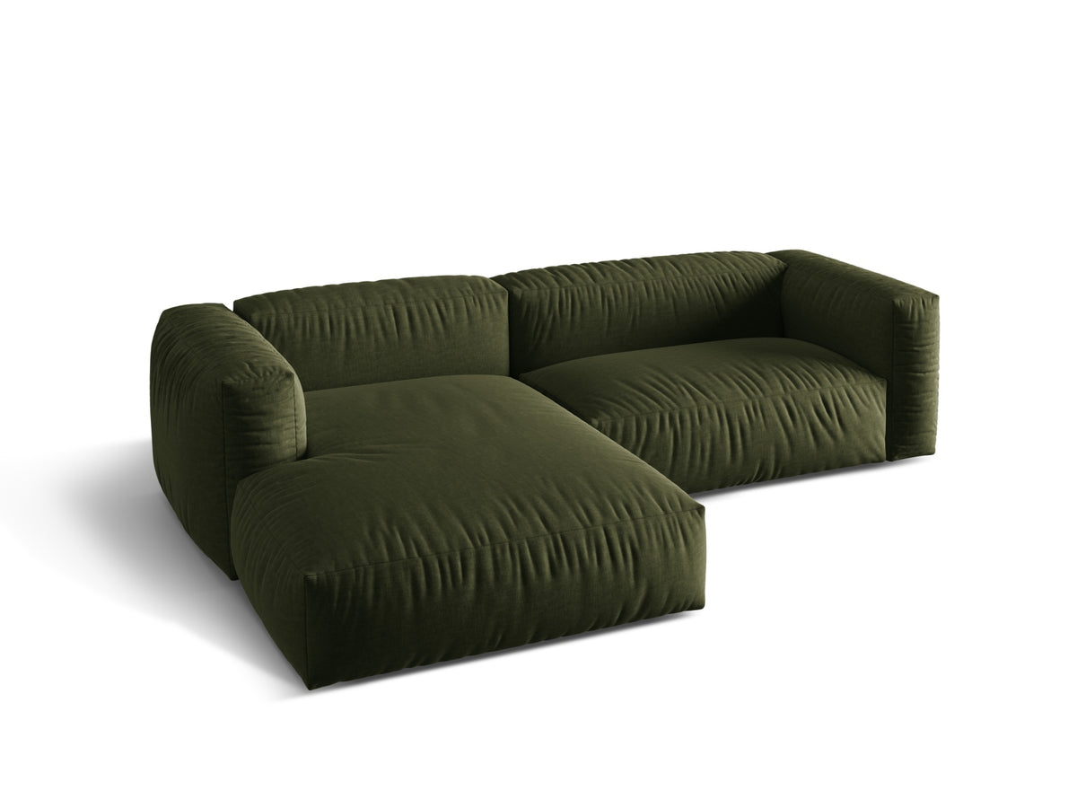 Martina Modulares Ecksofa links 2 Sitzer in Green-Boston präsentiert im Onlineshop von KAQTU Design AG. L-Sofa links ist von Micadoni