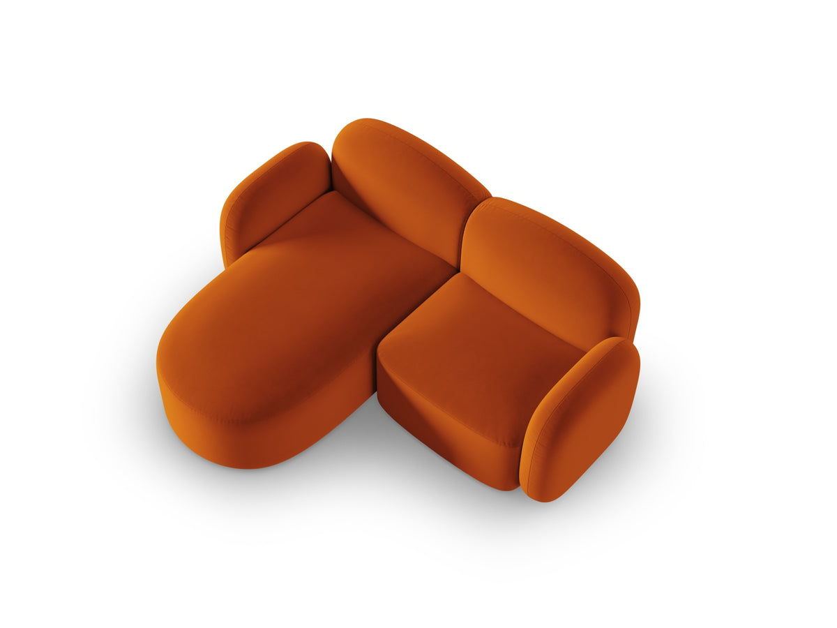 Blair Velour links Ecksofa 3 Sitzer in Terracotta-Casino präsentiert im Onlineshop von KAQTU Design AG. L-Sofa links ist von Micadoni