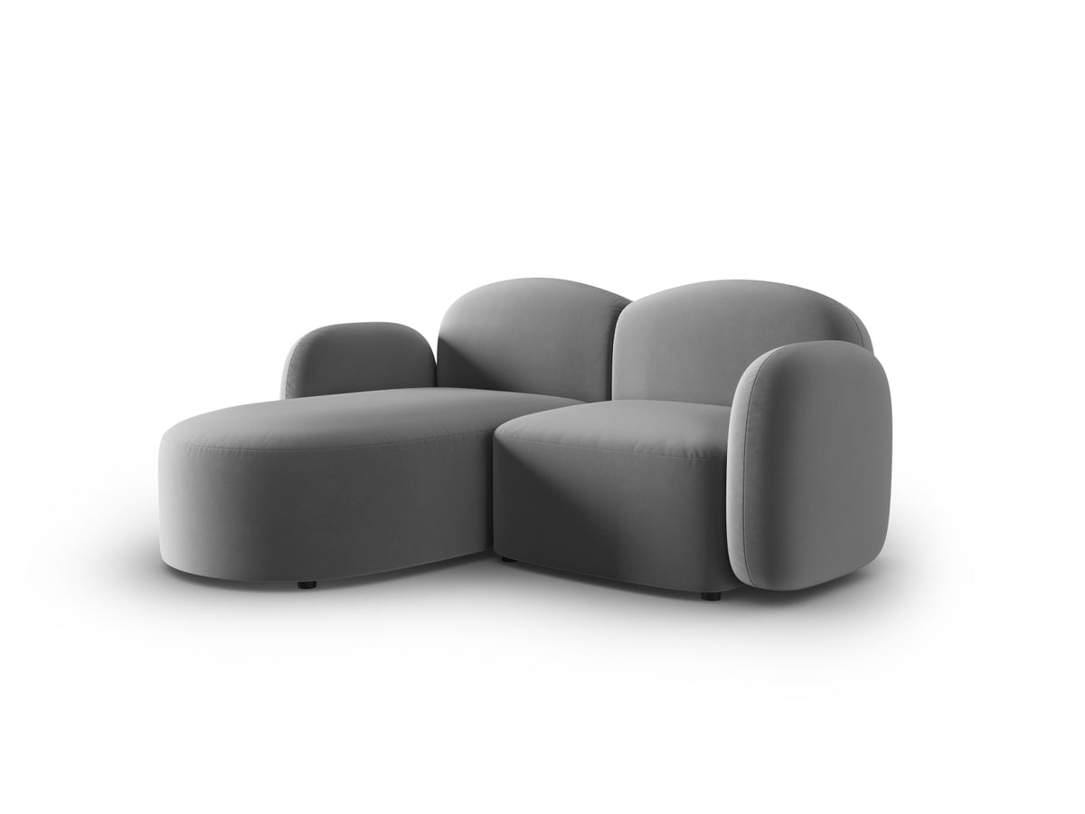 Blair Velour links Ecksofa 3 Sitzer in Light Grey-Casino präsentiert im Onlineshop von KAQTU Design AG. L-Sofa links ist von Micadoni