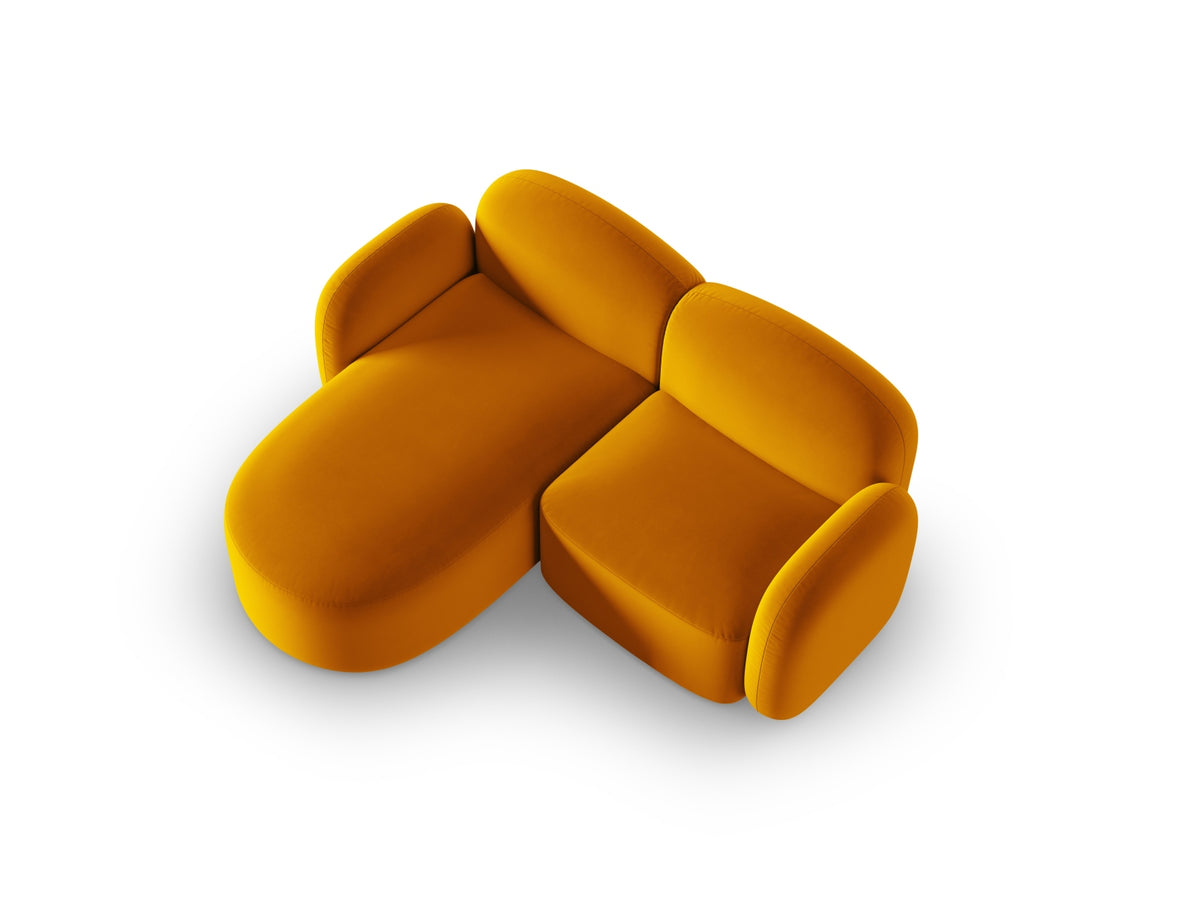 Blair Velour links Ecksofa 3 Sitzer in Yellow-Casino präsentiert im Onlineshop von KAQTU Design AG. L-Sofa links ist von Micadoni
