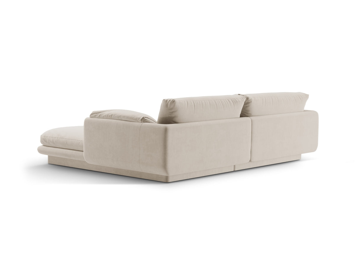 Torino Velour links Ecksofa 3 Sitzer in Ecru-Casino präsentiert im Onlineshop von KAQTU Design AG. L-Sofa links ist von Micadoni