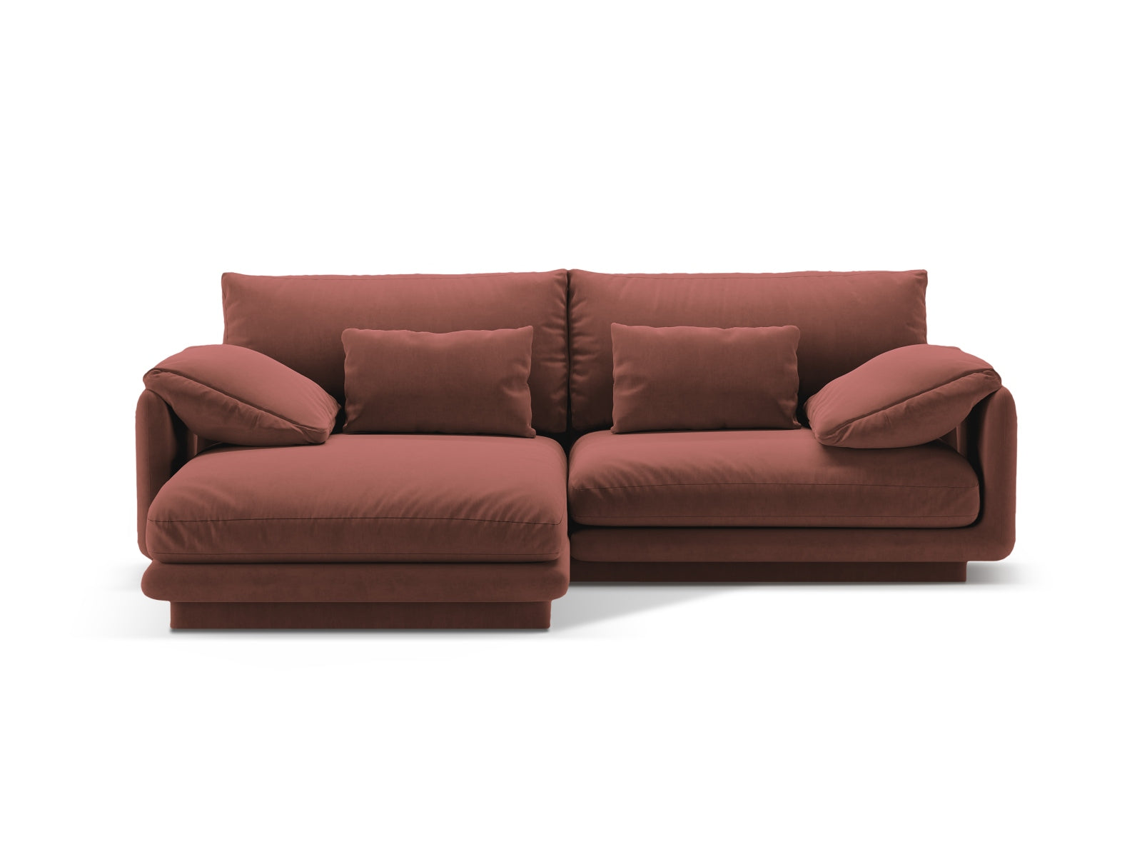Torino Velour links Ecksofa 3 Sitzer in Cuoio präsentiert im Onlineshop von KAQTU Design AG. Ecksofa links ist von Micadoni