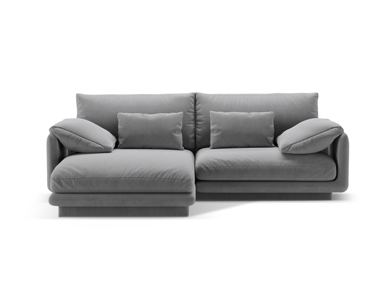 Torino Velour links Ecksofa 3 Sitzer in Light Grey präsentiert im Onlineshop von KAQTU Design AG. Ecksofa links ist von Micadoni