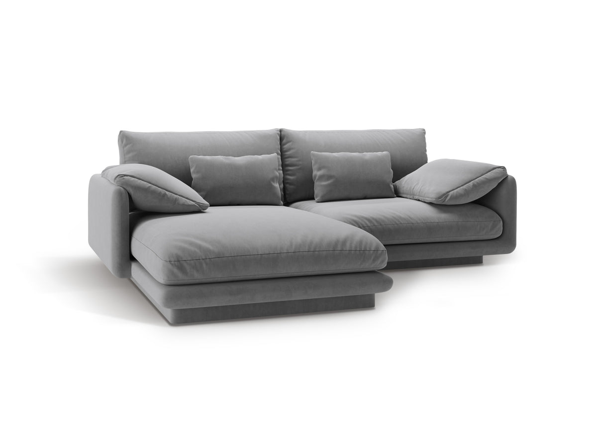 Torino Velour links Ecksofa 3 Sitzer in Light Grey-Casino präsentiert im Onlineshop von KAQTU Design AG. L-Sofa links ist von Micadoni