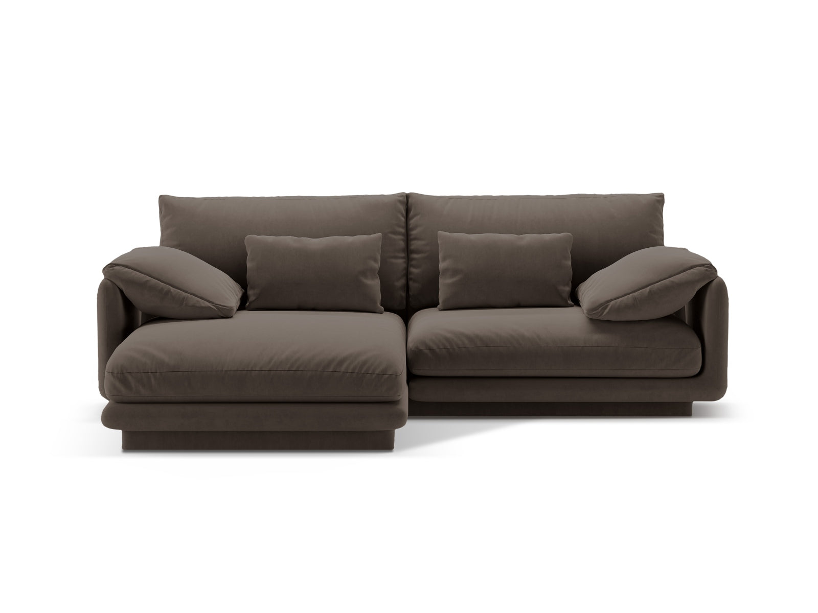Torino Velour links Ecksofa 3 Sitzer in Ebony präsentiert im Onlineshop von KAQTU Design AG. Ecksofa links ist von Micadoni