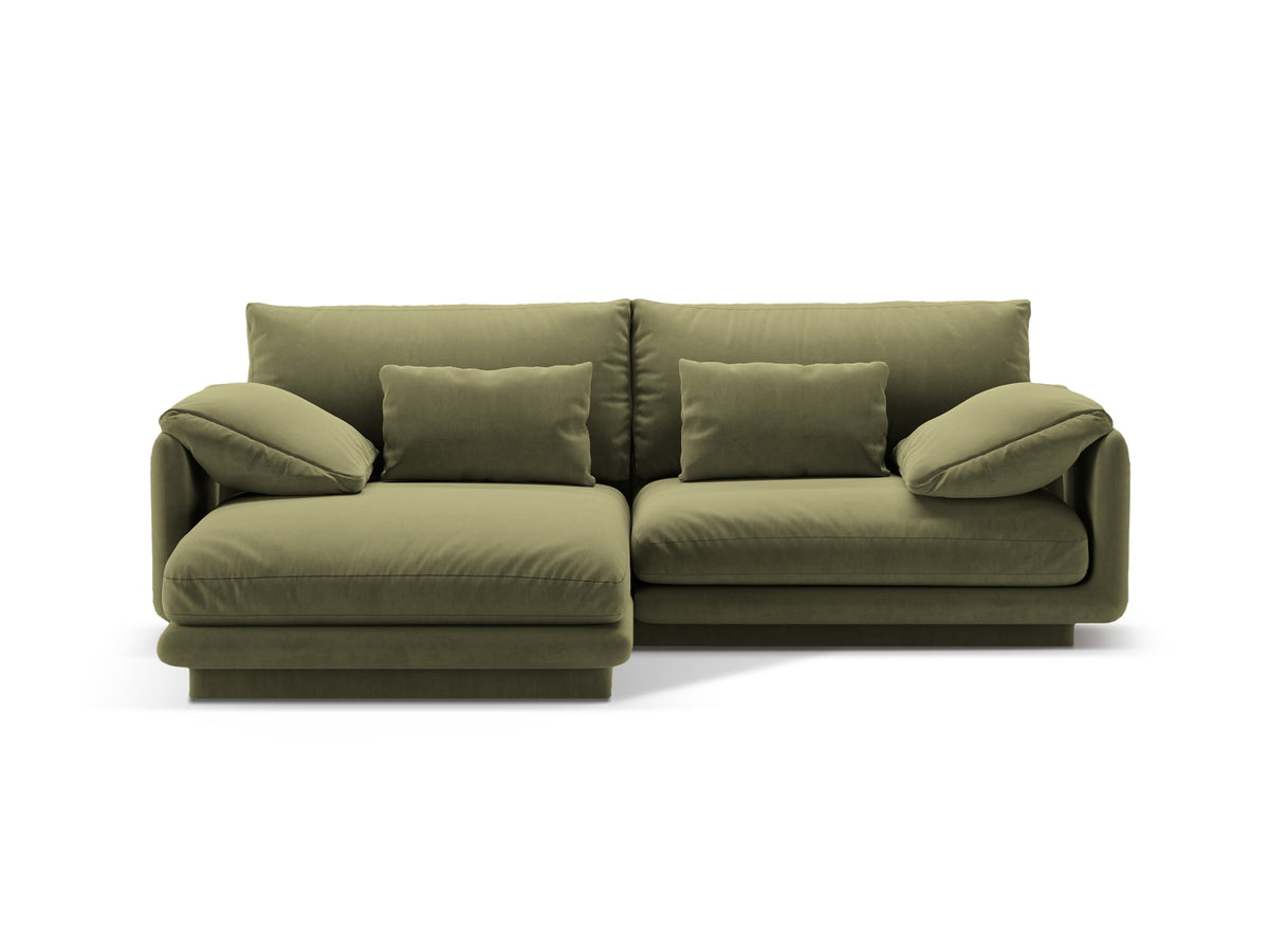 Torino Velour links Ecksofa 3 Sitzer in Light Green-Casino präsentiert im Onlineshop von KAQTU Design AG. L-Sofa links ist von Micadoni