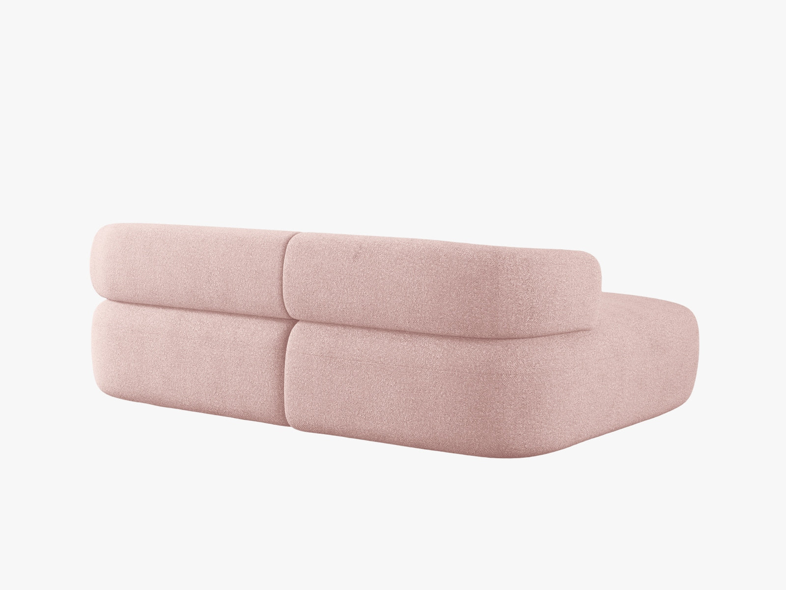 Modernes 5-Sitzer Ecksofa Jenny in zartem Powder Pink, perfekt für gemütliche Wohnzimmer. Hochwertige Verarbeitung von Micadoni.