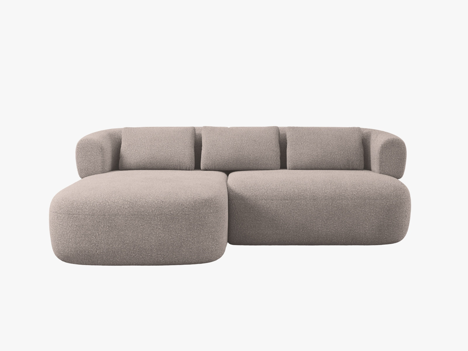 Modernes 5-Sitzer Ecksofa Jenny links in warmem Braun, ideal für gemütliche Stunden und stilvolle Einrichtung von Micadoni.