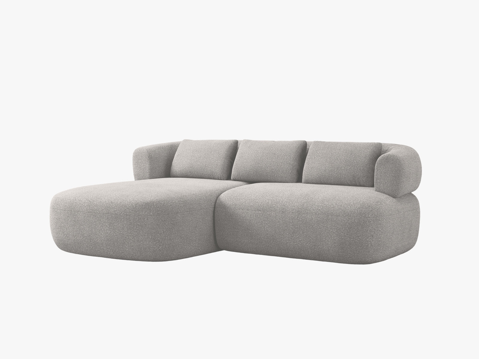 Elegantes 5-Sitzer Ecksofa Jenny links in klassischem Grau, perfekt für entspannte Abende und geschmackvolle Wohnräume von Micadoni.