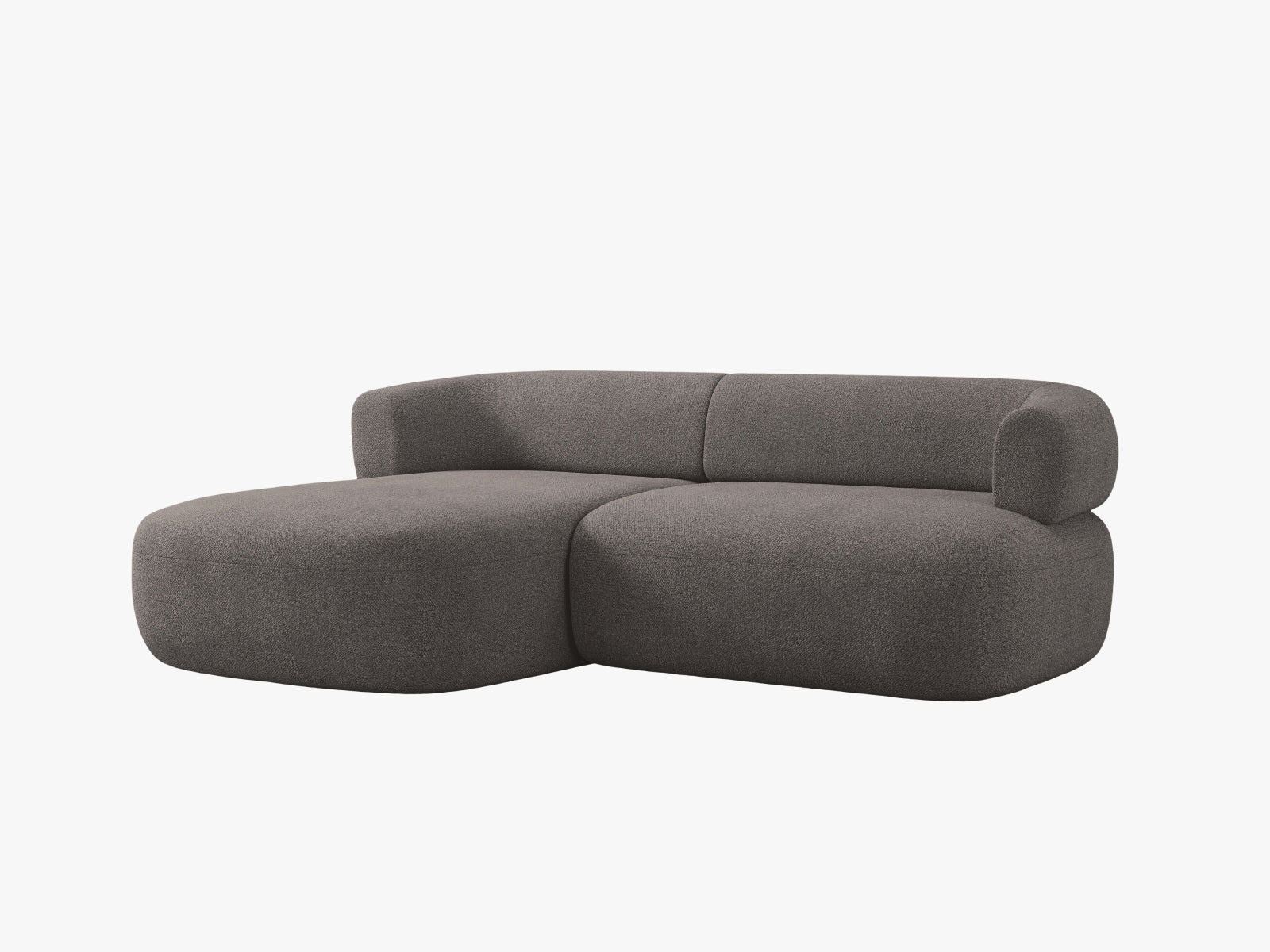 Elegantes 5-Sitzer Ecksofa Jenny links in zeitlosem Grau, ideal für entspannte Stunden und geschmackvolle Wohnräume von Micadoni.