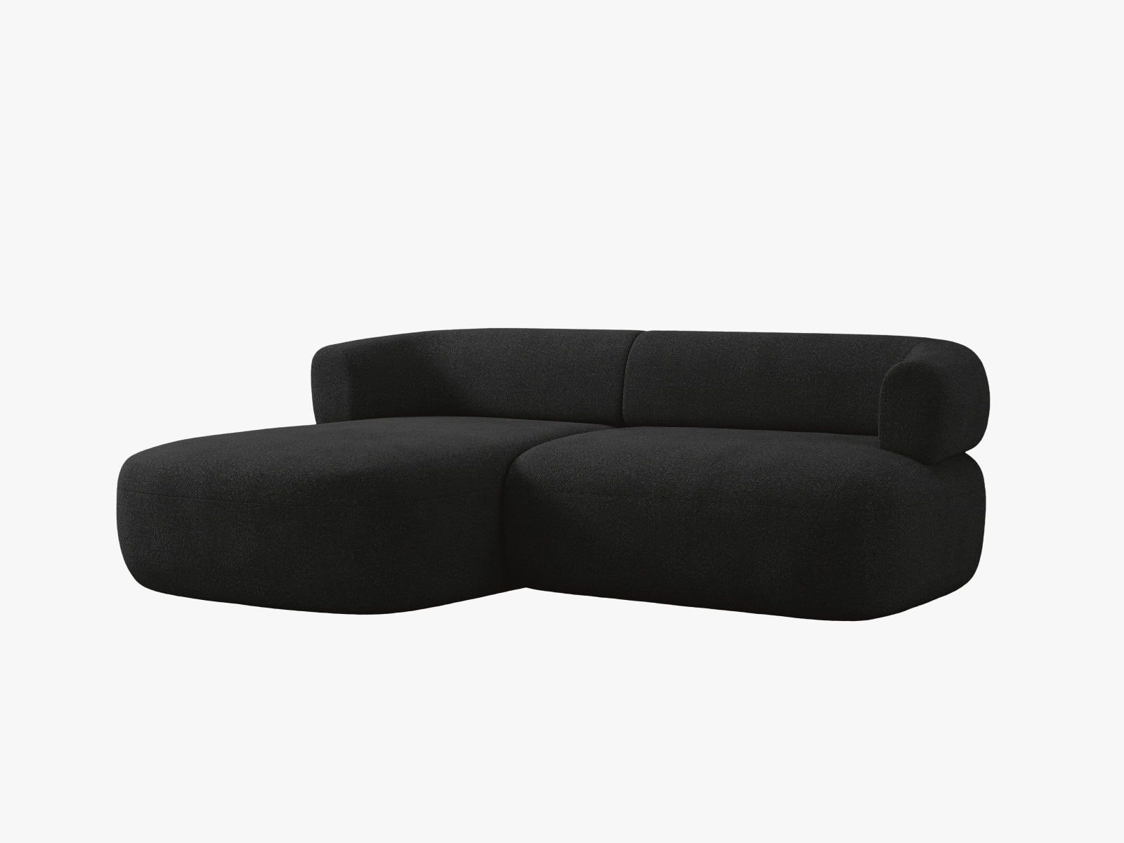 Stylisches 5-Sitzer Ecksofa Jenny von Micadoni, linksseitig, in klassischem Schwarz, ideal für stilvolle Wohnräume und entspannte Stunden.