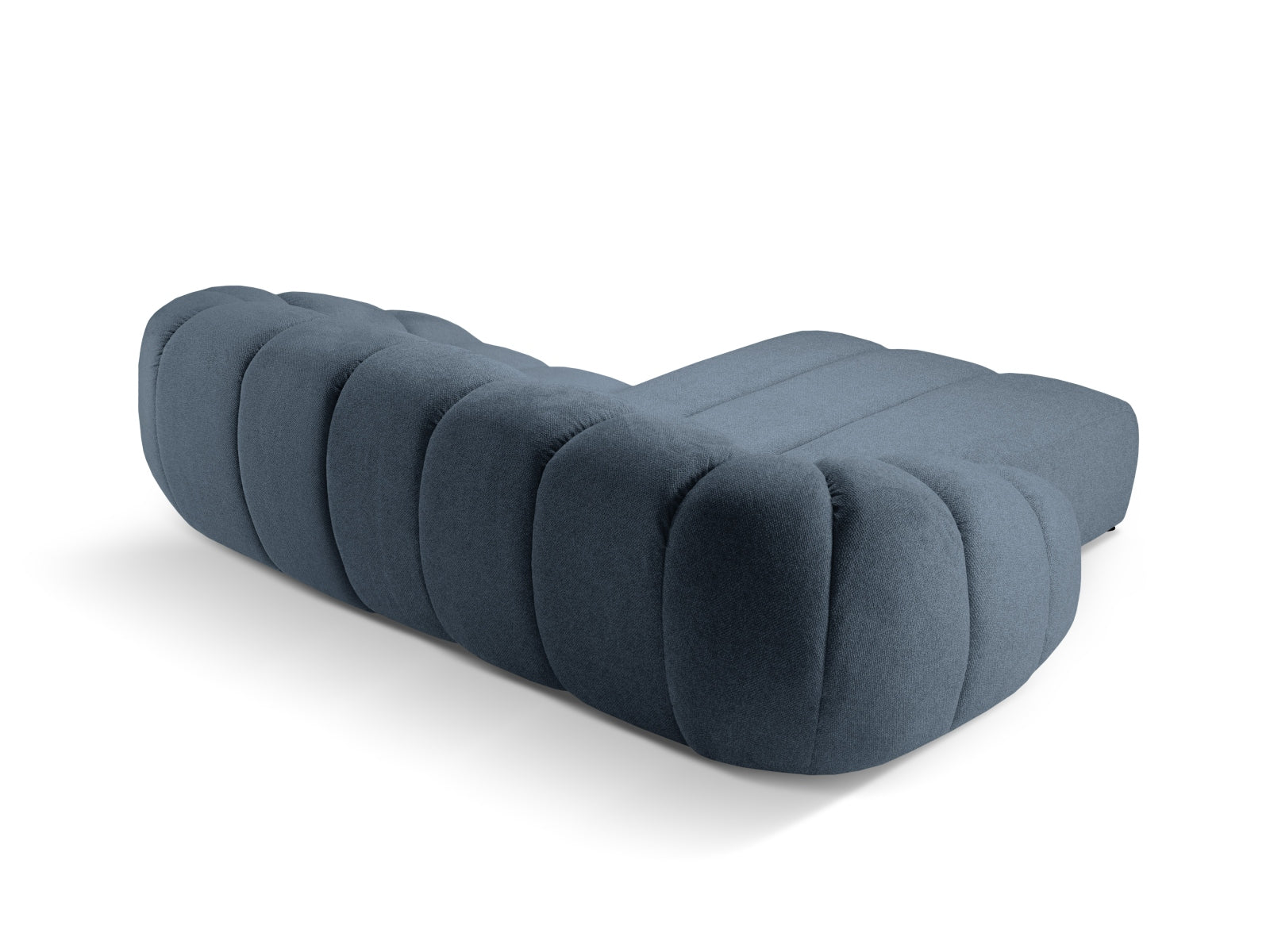 Elegantes 3-Sitzer Ecksofa "Diana" links in modischem Blue Jeans-Bubble, ideal für stilvolle Wohnräume und entspannte Stunden.