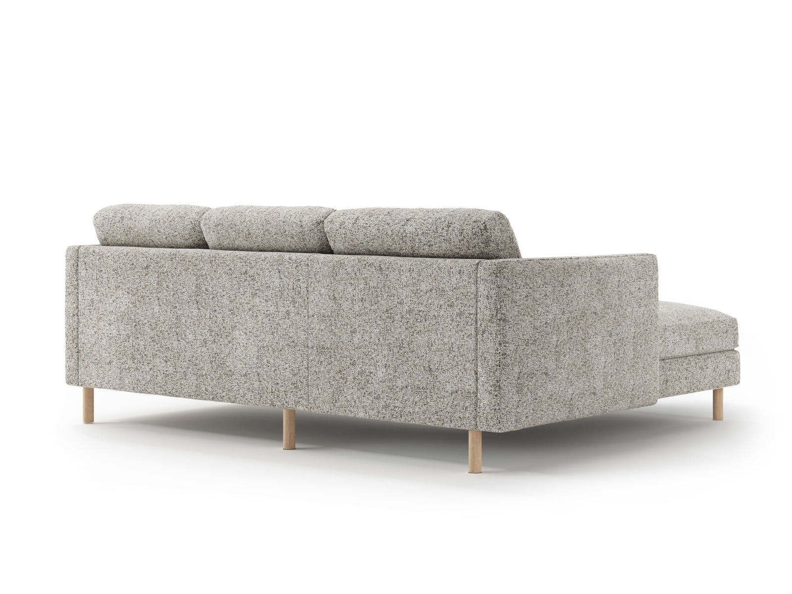 Beige Melange Eden Ecksofa von Micadoni, modernes 3-Sitzer L-Sofa links, ideal für gemütliche und stilvolle Wohnambiente.