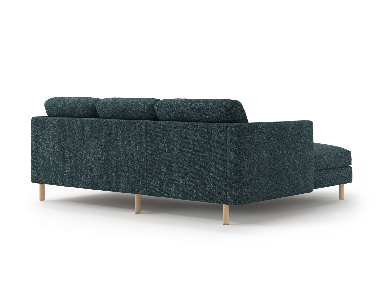 Elegantes Eden Ecksofa links in trendigem Green Blue Melange, ideal für gemütliche Abende. Hochwertige Verarbeitung von Micadoni.