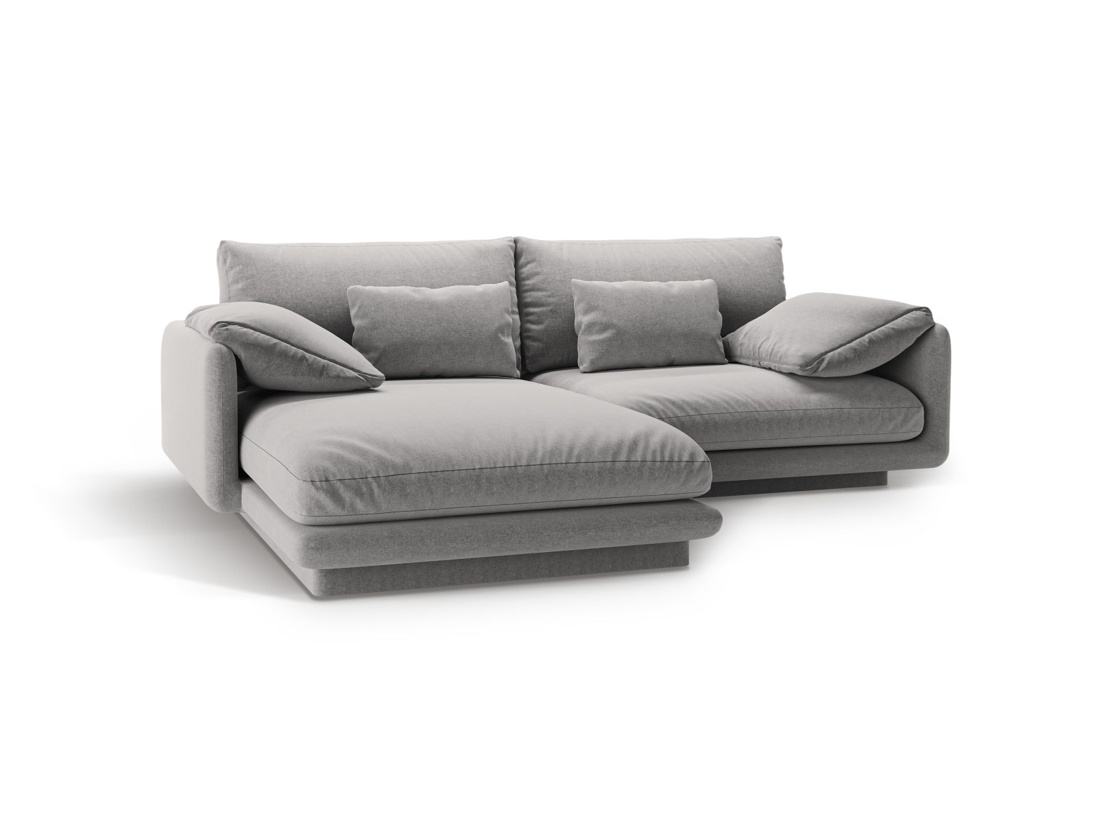 Erleben Sie das Torino Ecksofa links von Micadoni – ein stilvolles 3-Sitzer Velourssofa, das Komfort und modernes Design perfekt kombiniert.