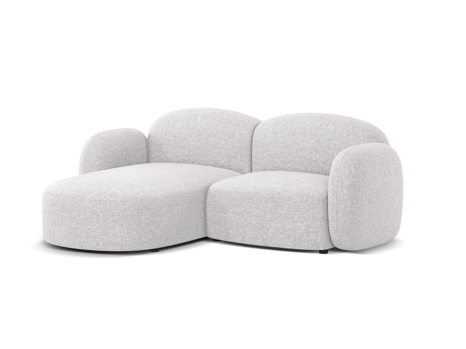 Elegantes 3-Sitzer Ecksofa links Blair in stilvollem Silver-Eden, ideal für moderne Wohnräume, erhältlich bei KAQTU Design AG.