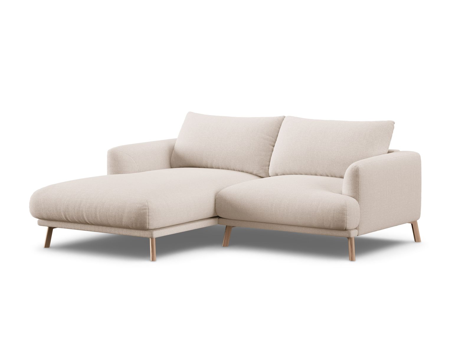 Beige 3-Sitzer Ecksofa links Naomi von Micadoni, stilvolles Design und Komfort für Ihr Wohnzimmer, ideal für entspannte Stunden.