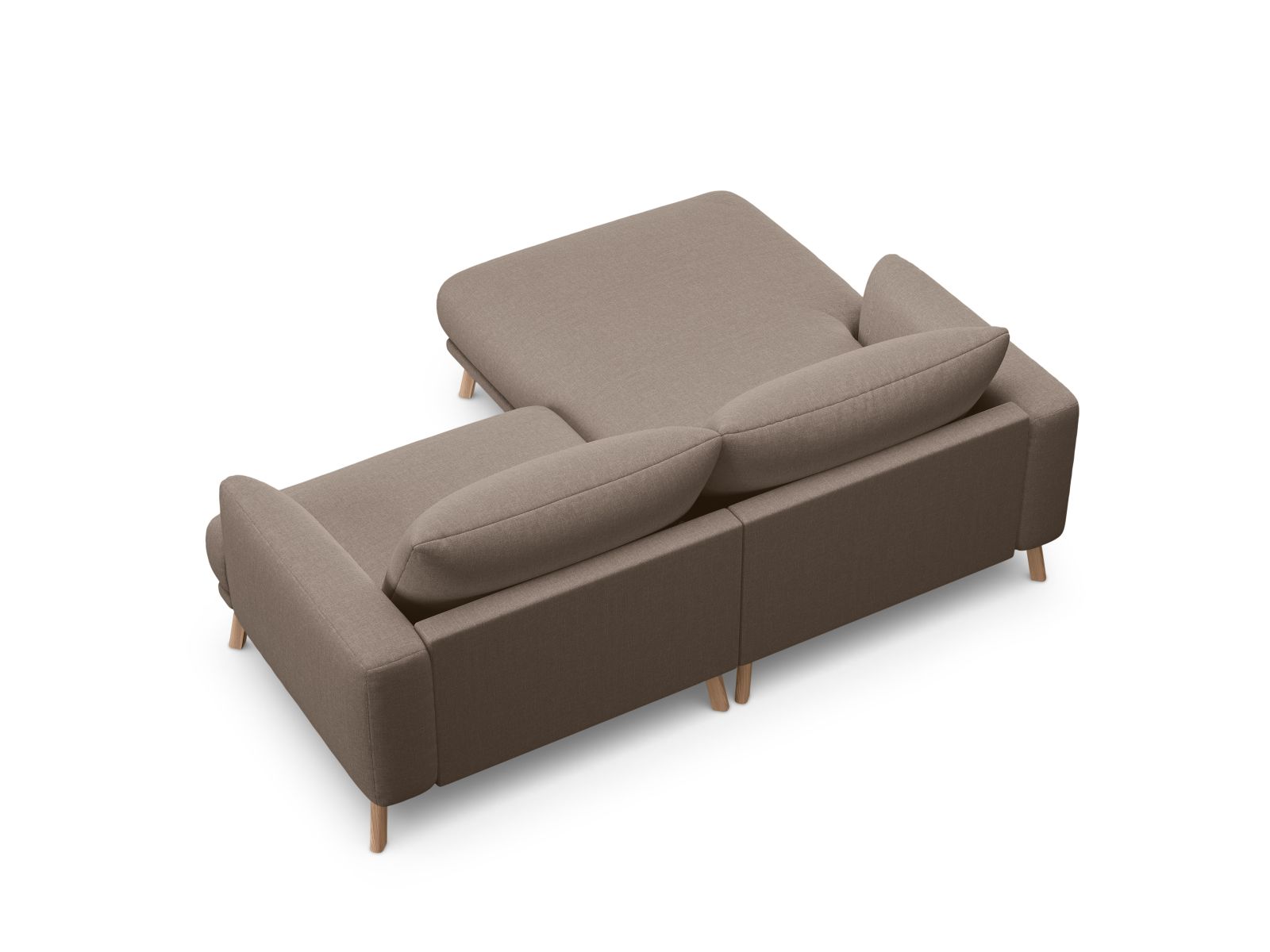 Elegantes 3-Sitzer Ecksofa links Naomi in luxuriösem Cappuccino-Liberty, ideal für gemütliche Abende und modernes Wohndesign.