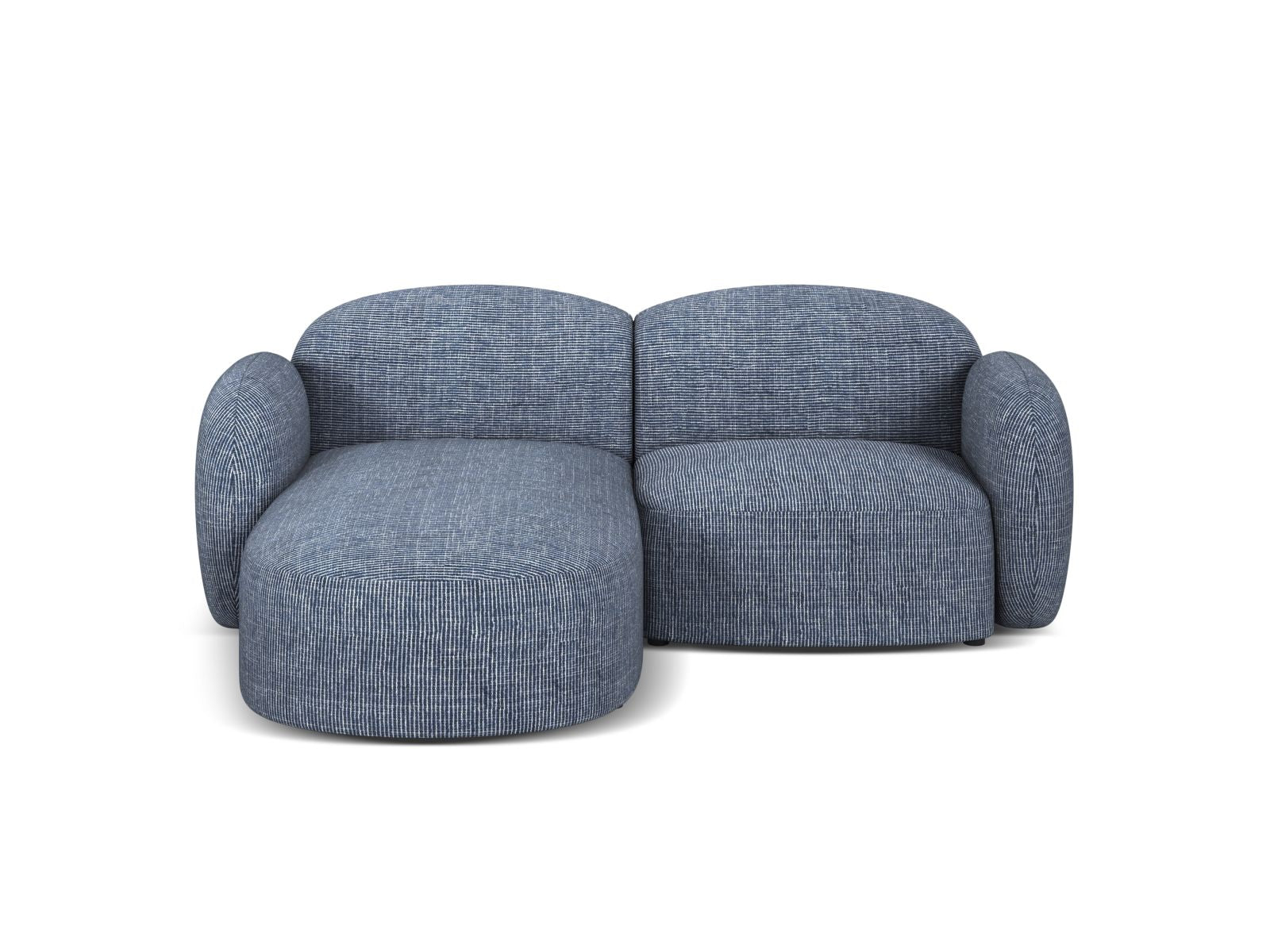 3-Sitzer Ecksofa links Blair in Blue Melange-Baltimore präsentiert im Onlineshop von KAQTU Design AG. Ecksofa links ist von Micadoni