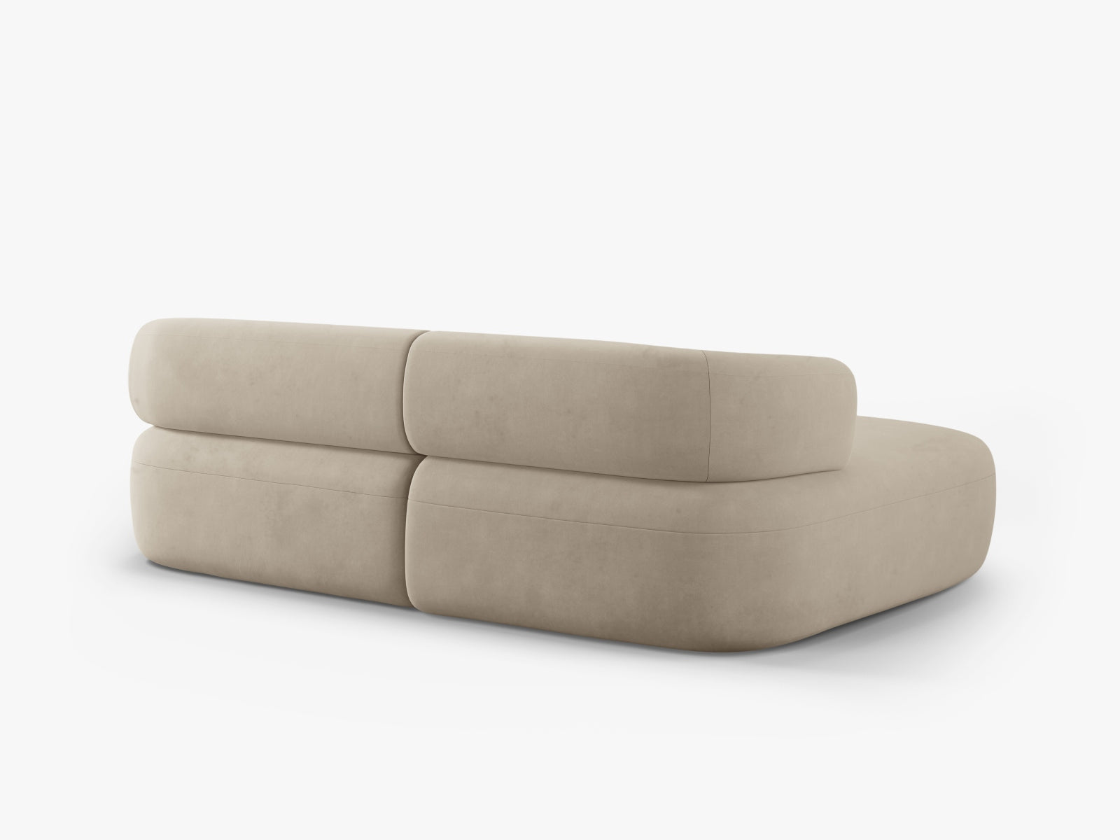 Stylisches, hellbeiges Velours Ecksofa Jenny, 5-Sitzer von Micadoni, perfekt für entspannte Abende und stilvolle Einrichtung.