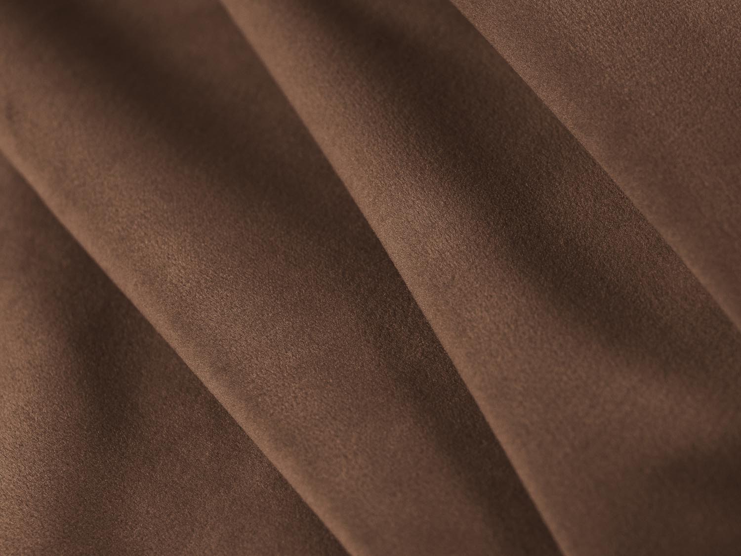 Elegantes 5-Sitzer Ecksofa Jenny aus weichem Velours, linksseitig, in stilvollem Chocolate-Salvador, ideal für einladende Wohnräume.