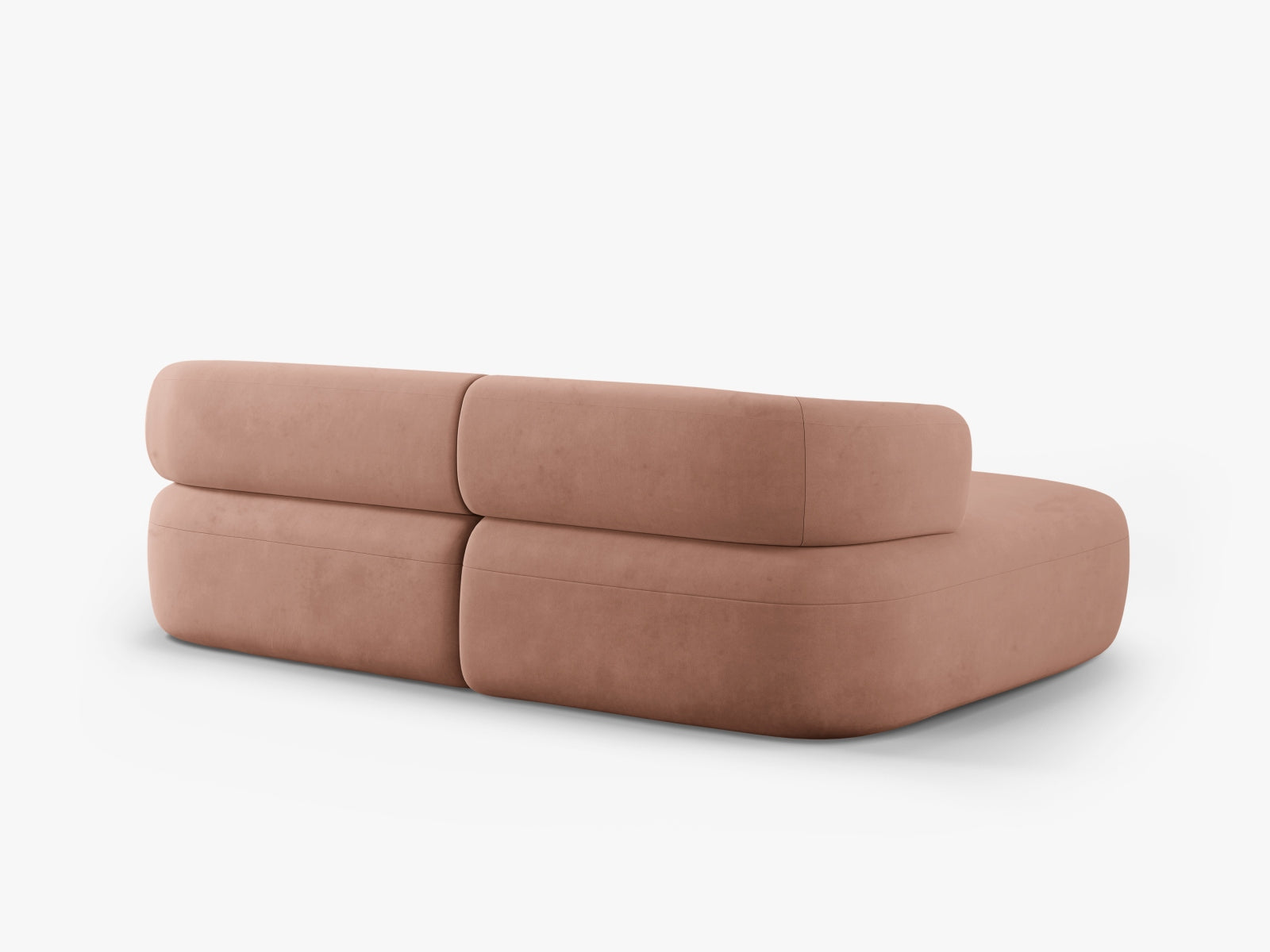 Elegantes 5-Sitzer Ecksofa Jenny Velour links in strahlendem Pink, perfekt für stilvolle Wohnräume und entspannte Stunden.
