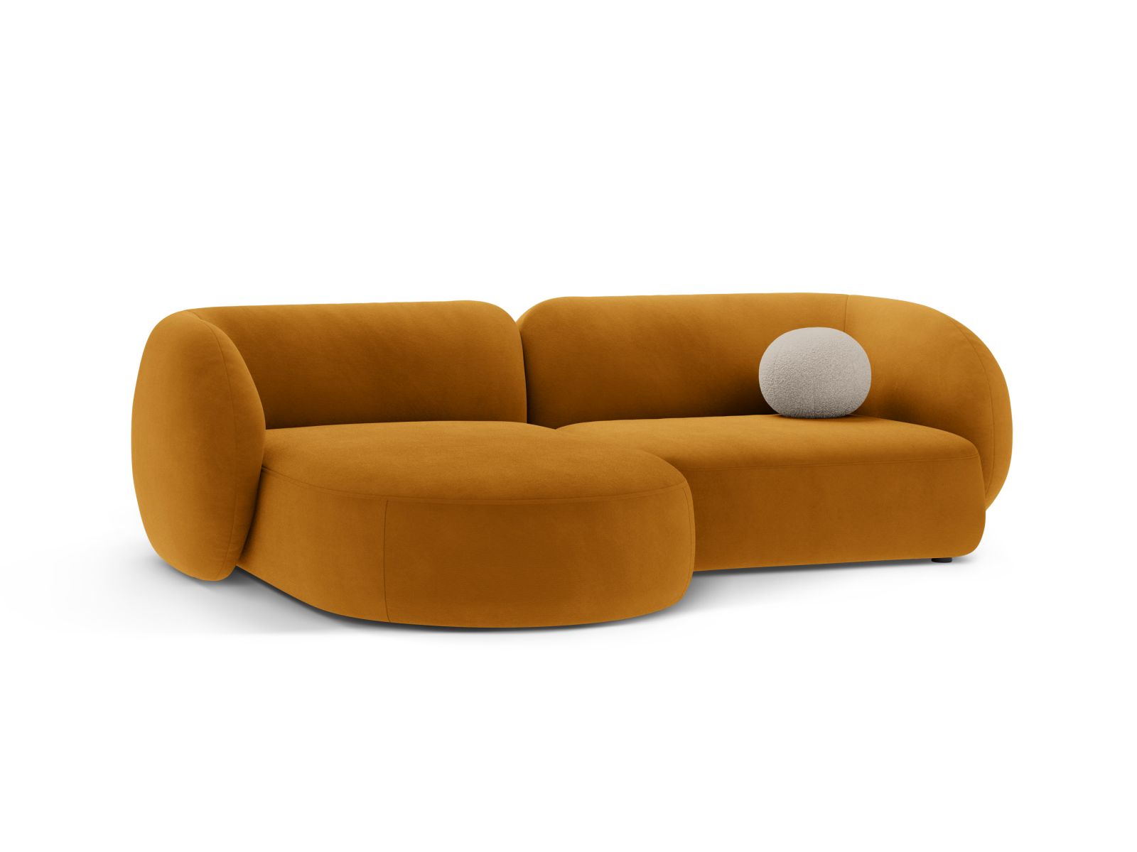 Stylisches 2-Sitzer Ecksofa links Kate in Gelb, ideal für moderne Wohnräume, von Micadoni, präsentiert von KAQTU Design AG.