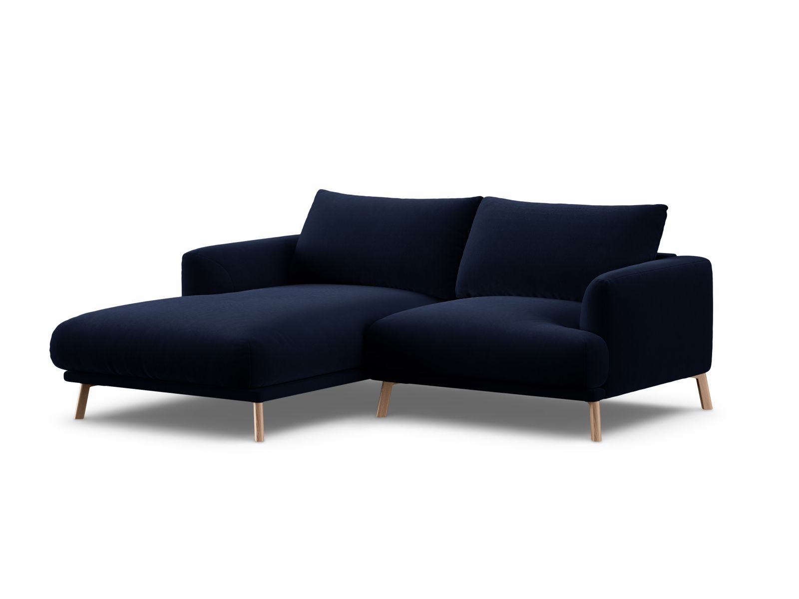 Elegantes 3-Sitzer Ecksofa links Naomi in Royal Blue-Salvador, stilvoll und komfortabel, ideal für moderne Wohnräume.