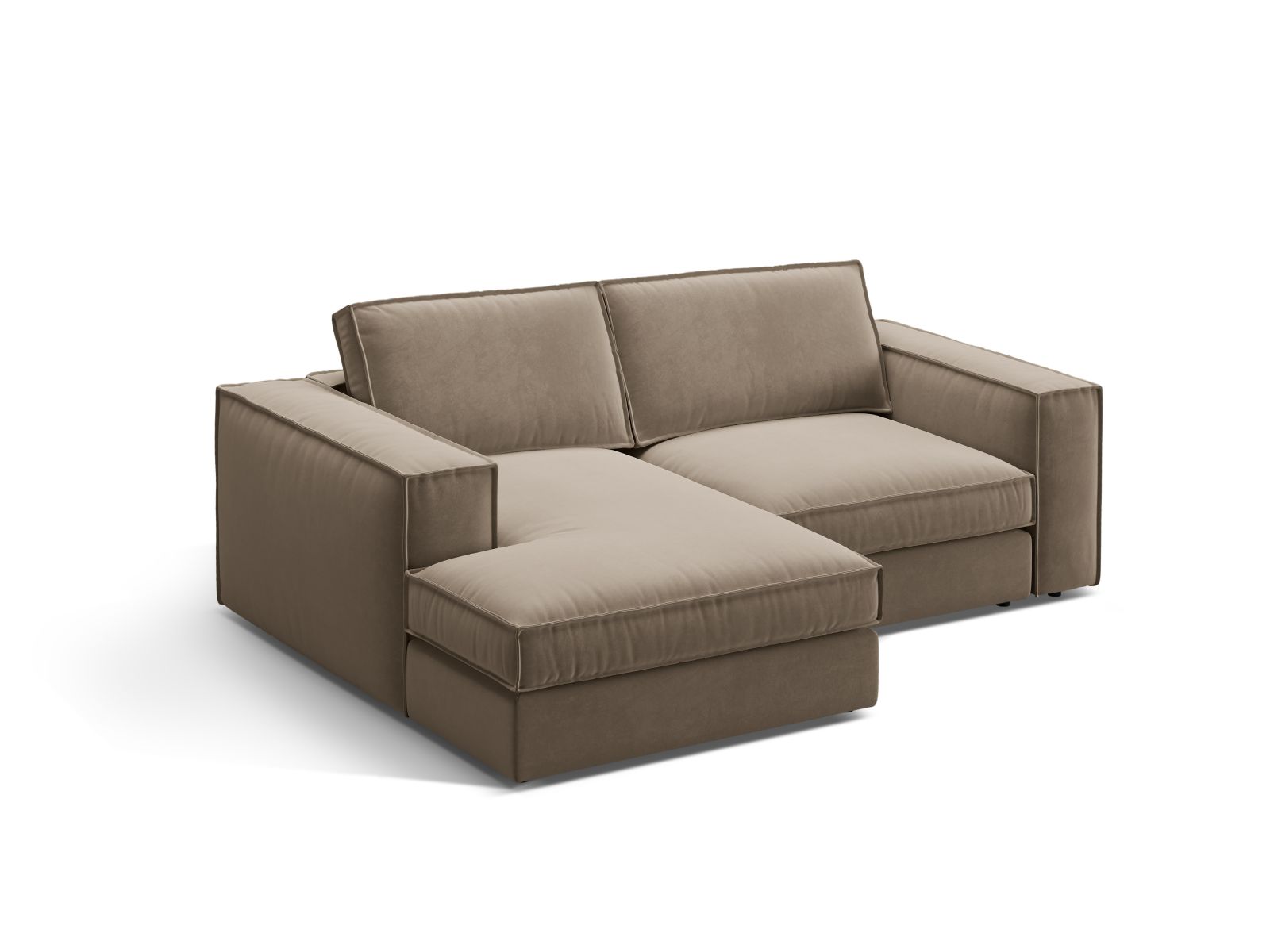 Stylisches 2-Sitzer Ecksofa Pola in Grau-Braun, ideal für moderne Wohnräume, präsentiert von Micadoni im KAQTU Onlineshop.