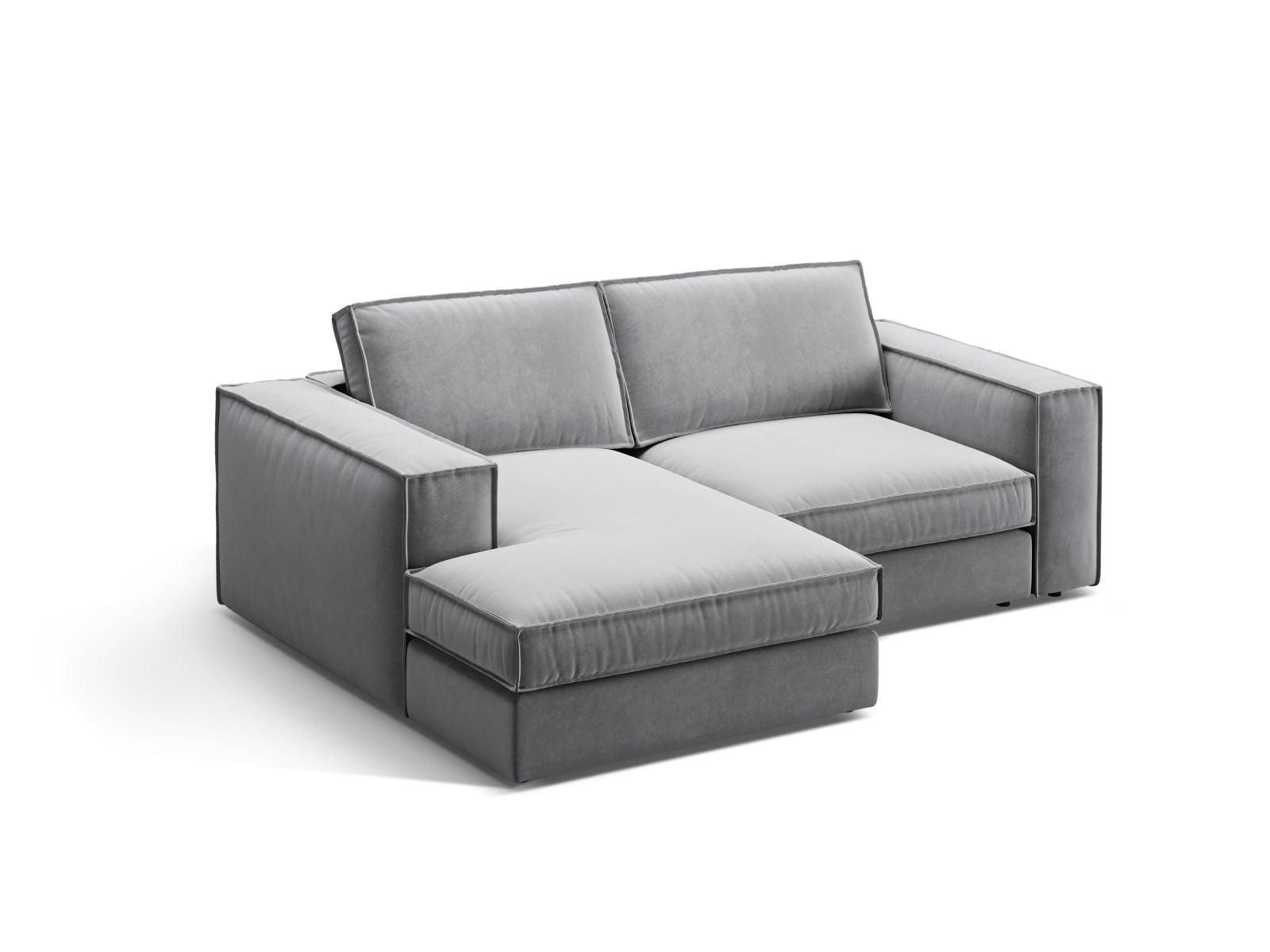 Stylisches 2-Sitzer Ecksofa links Pola in Grau, ideal für moderne Wohnräume, bequem und funktional, von Micadoni.
