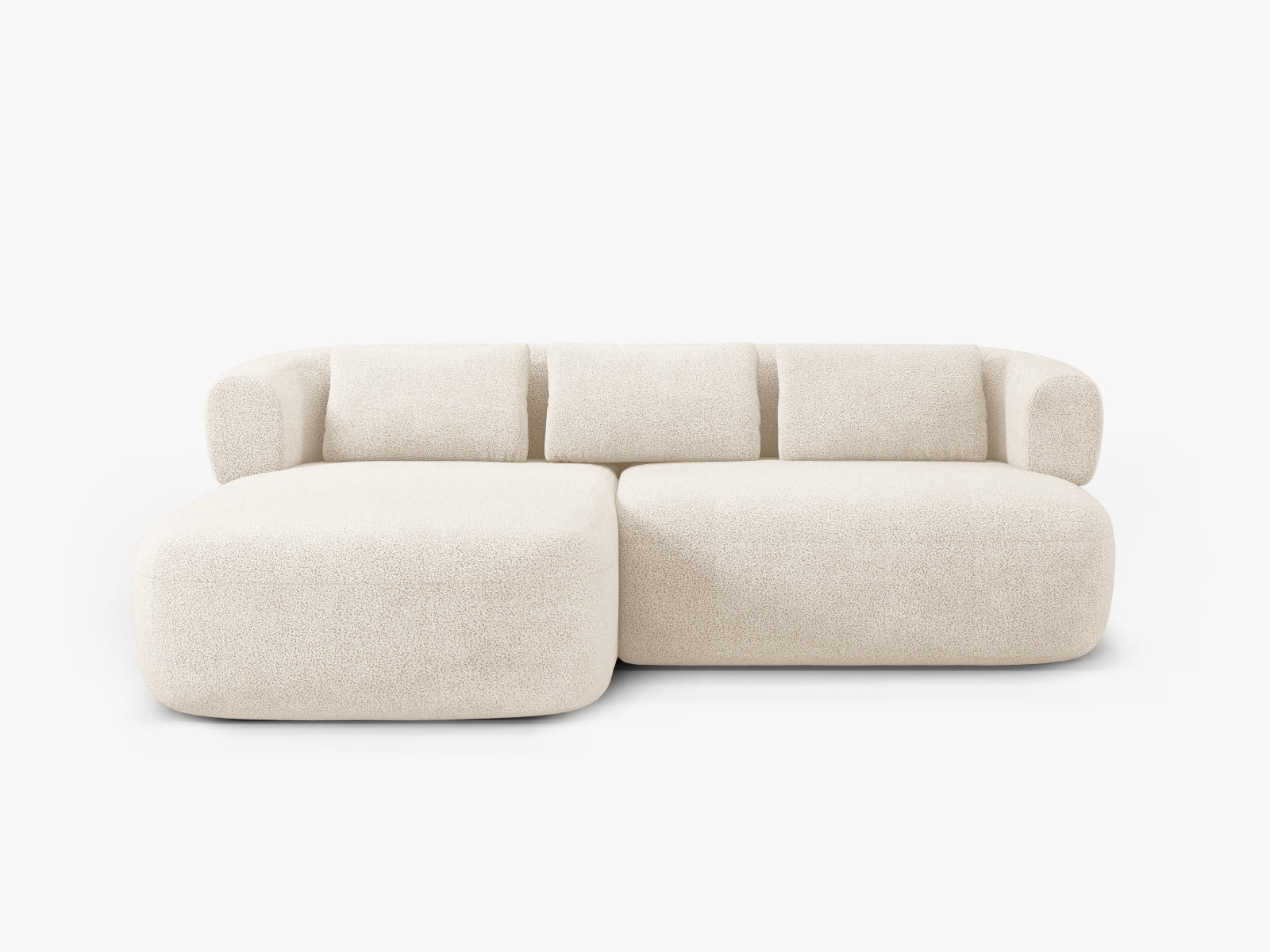 Erleben Sie das Jenny Boucle Ecksofa links von Micadoni – ein elegantes 5-Sitzer Sofa, das Komfort und modernes Design perfekt kombiniert.